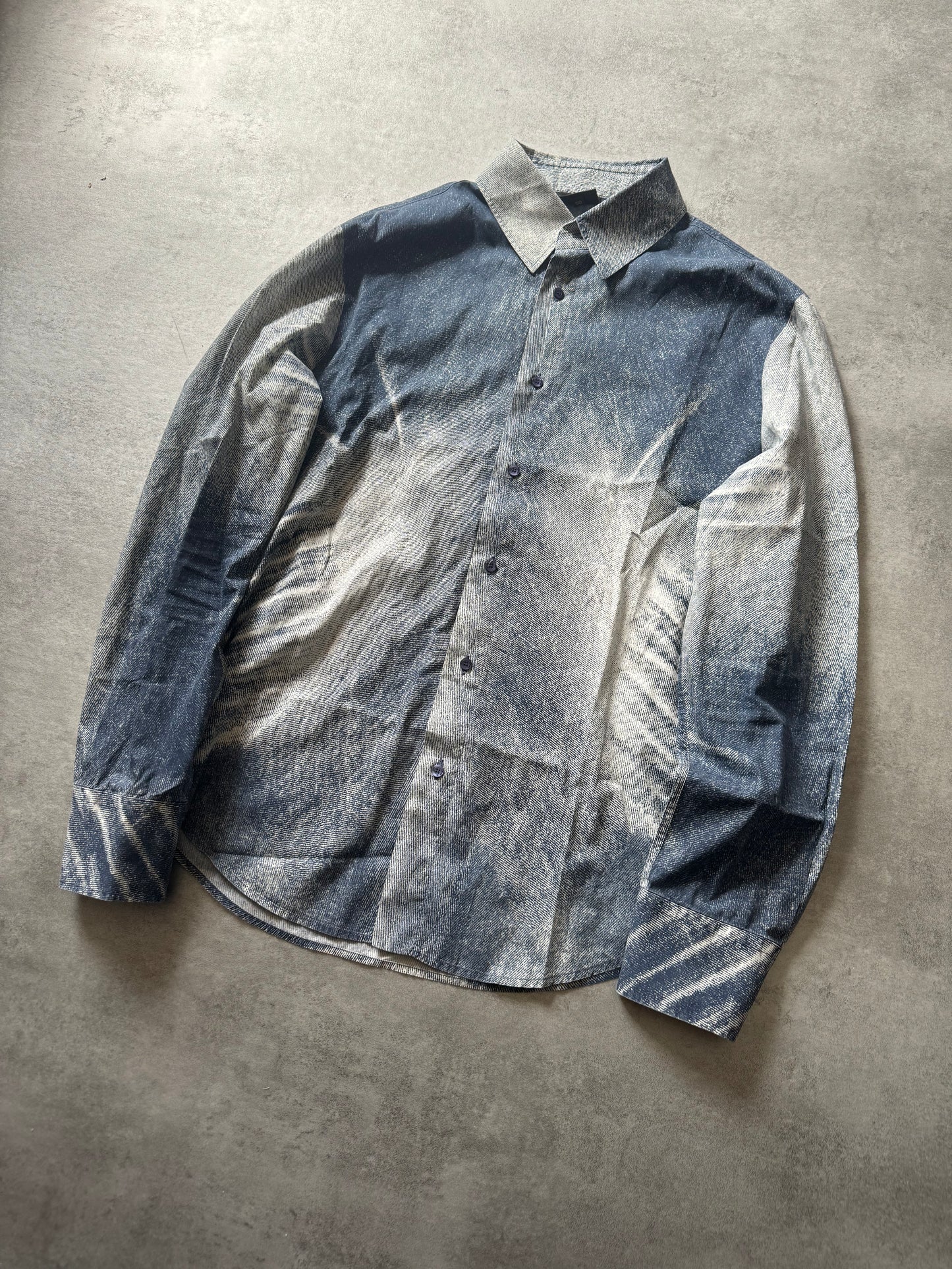 SS2004 Cavalli Blue Electric Faded Shirt (L) - 5
