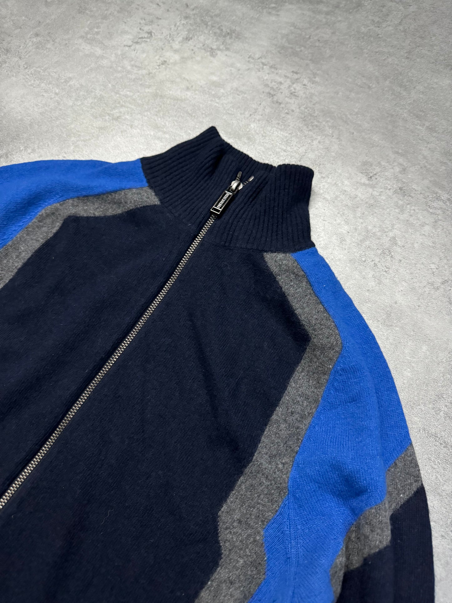 2000s Dirk Bikkembergs Structural Klein Wool Zip-up Sweater (S) - 7