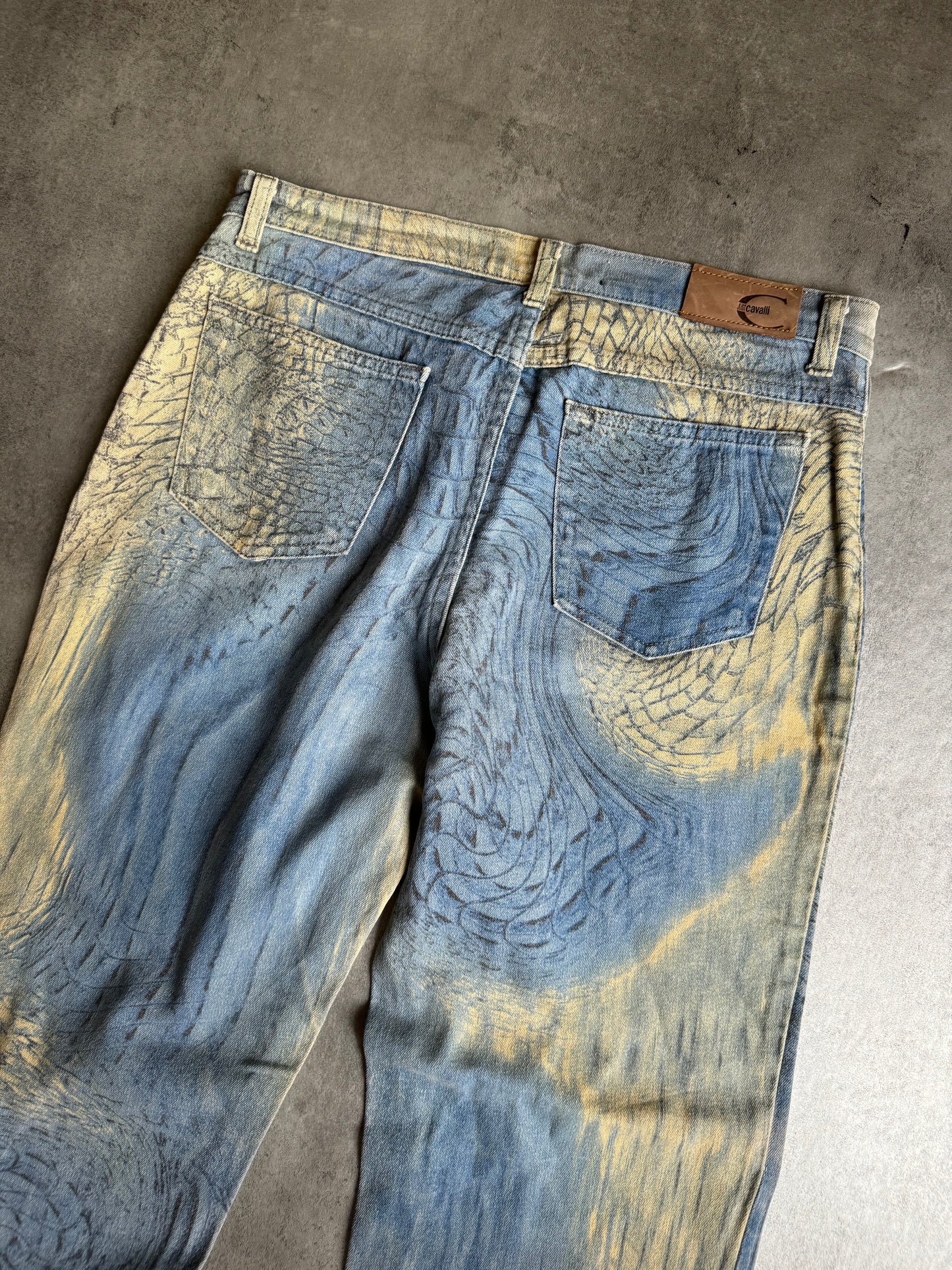 SS2002 Cavalli Eroded Sky & Sand Pants (S) - 7