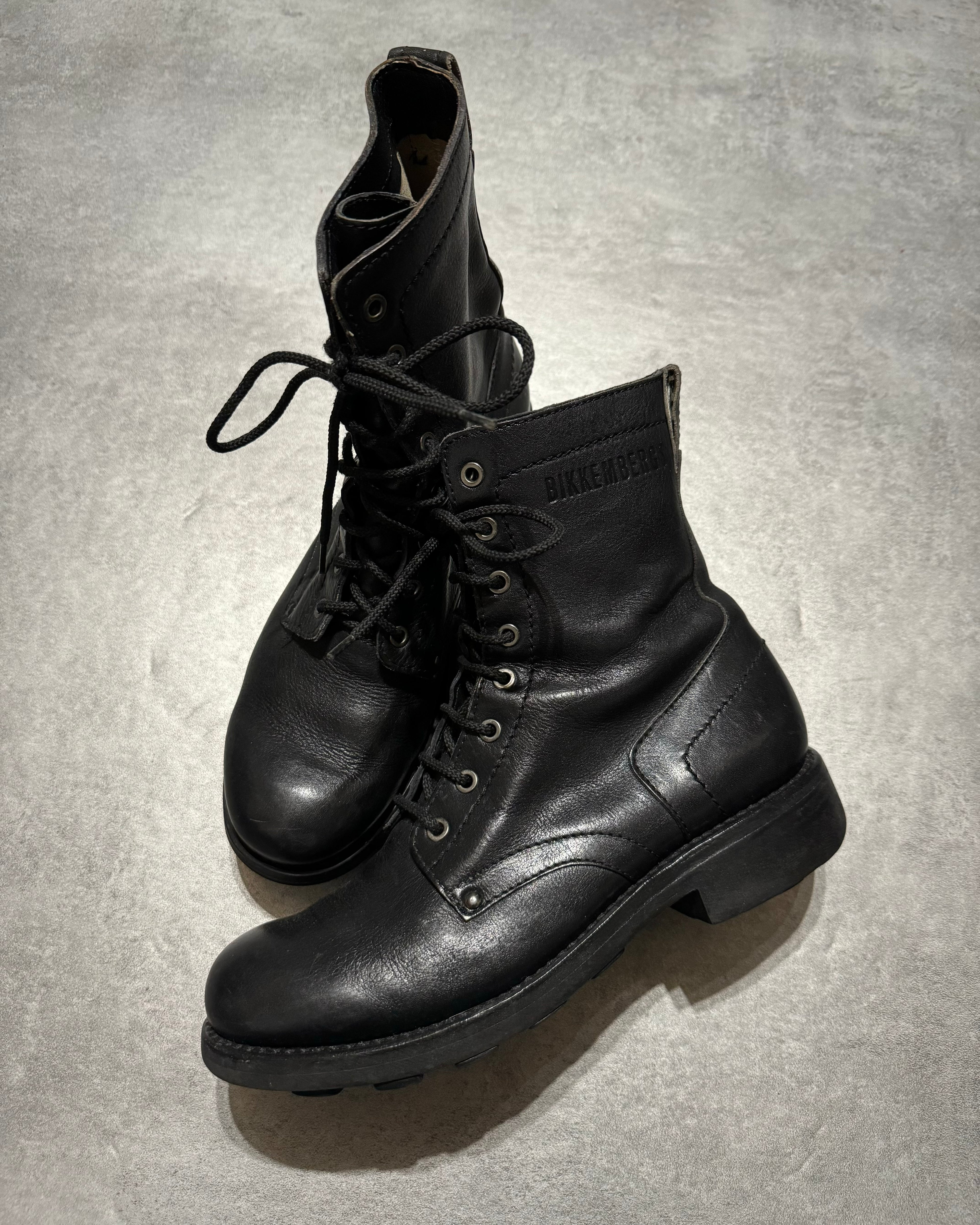 2000s Dirk Bikkembergs Black Combat Leather Boots (42) - 6
