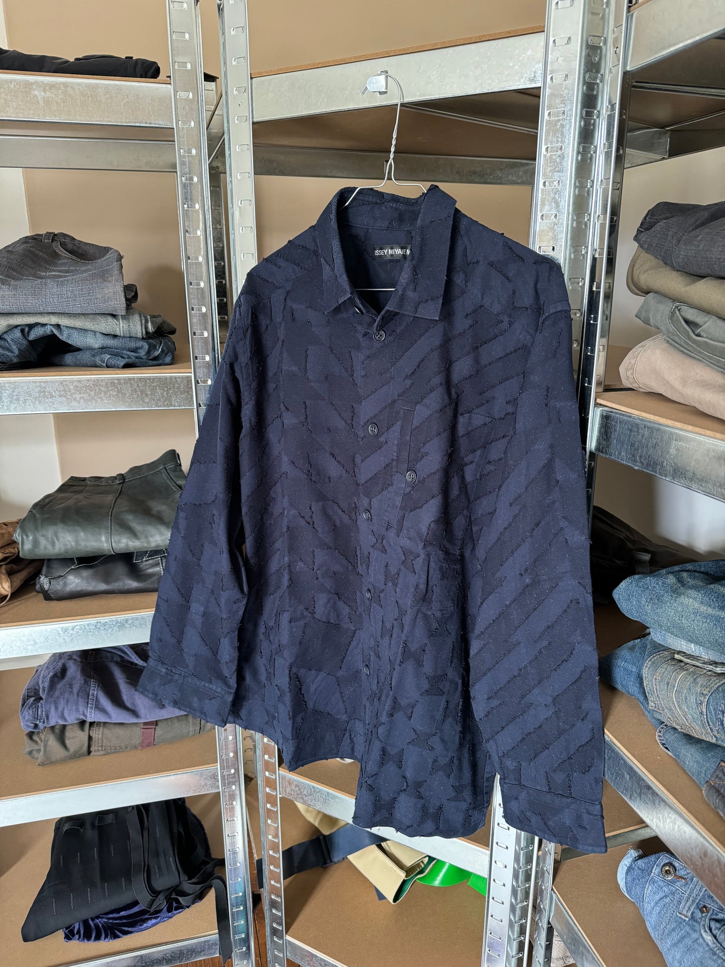 Issey Miyake Blue Deconstructed Geo Shirt (M) - 2