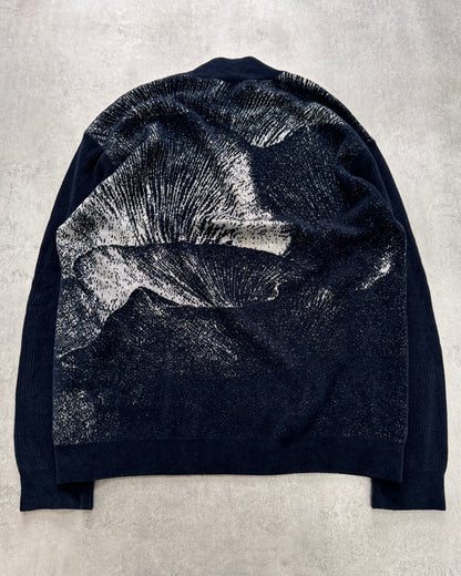 SS2020 Emporio Armani Mountain Landscape High Neck Navy Sweater (L)