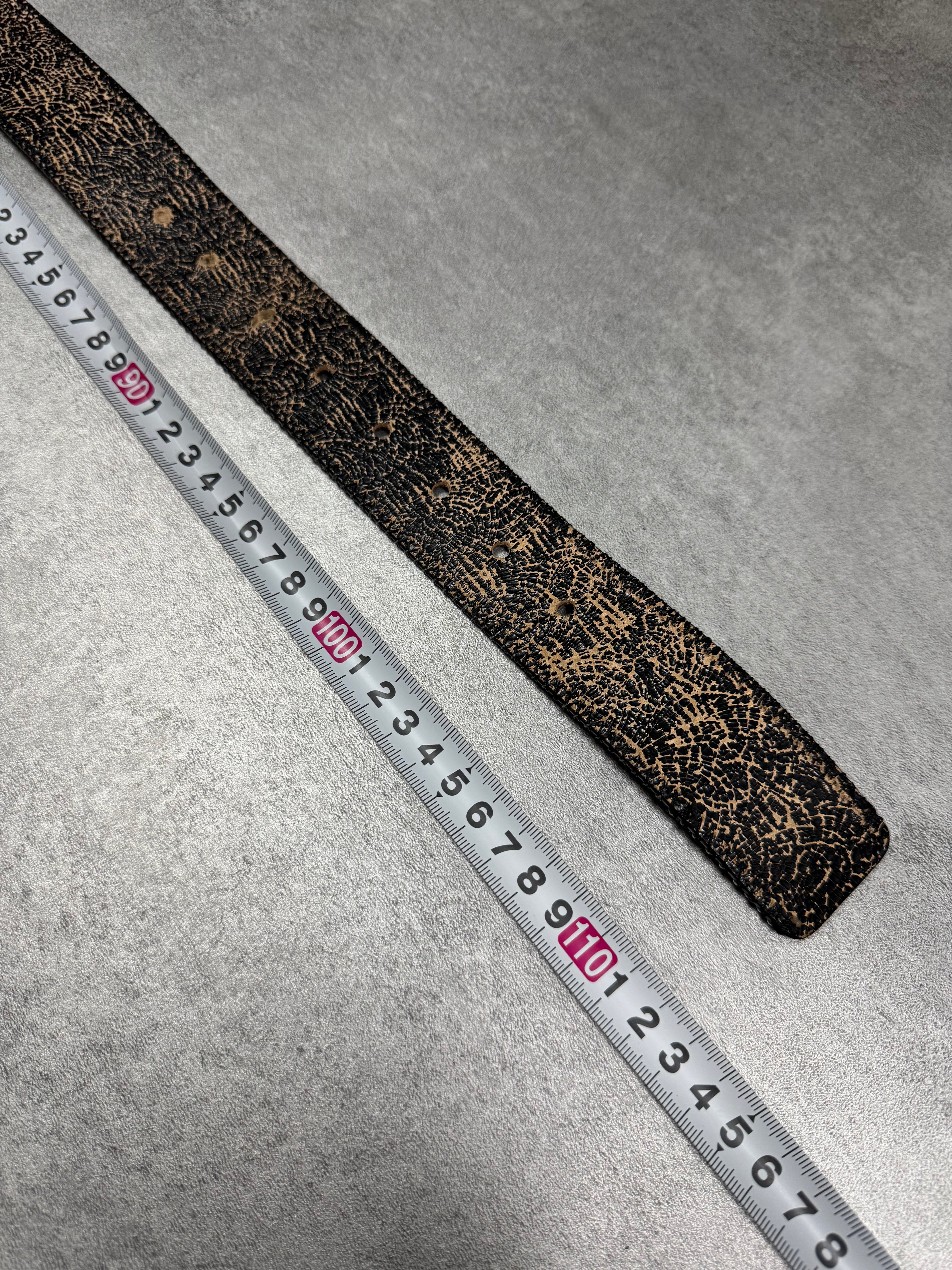 Versace Black Cracked Leather Belt