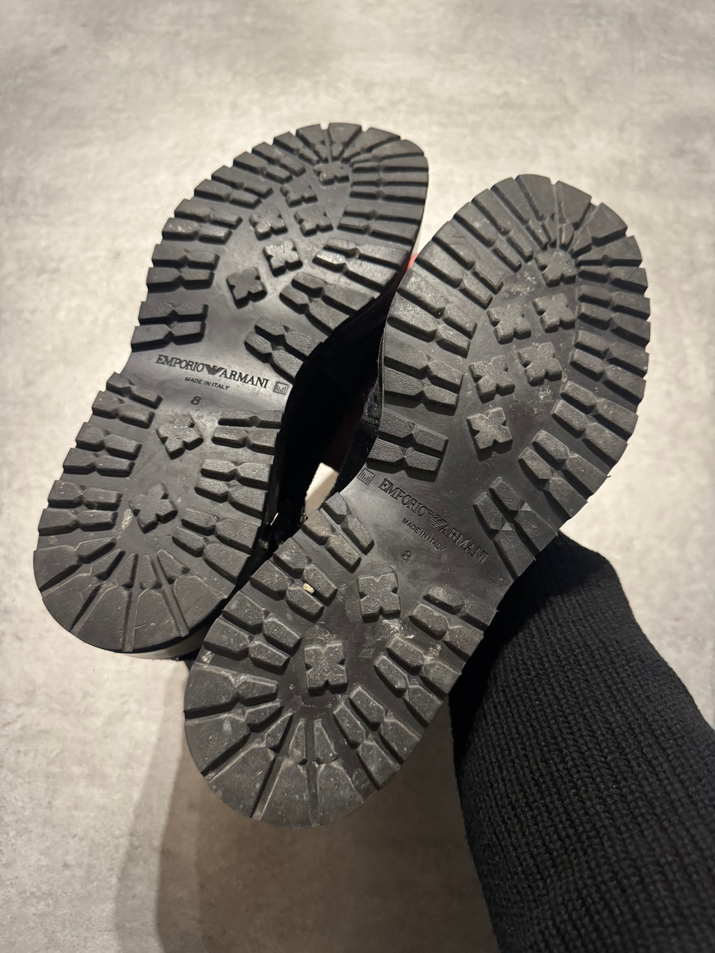 2000s Emporio Armani Pony Hair Black Boots