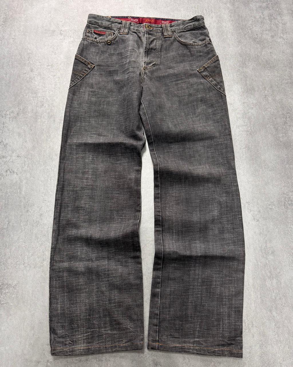 AW2003 Dolce & Gabbana Raw Grey Denim Jeans