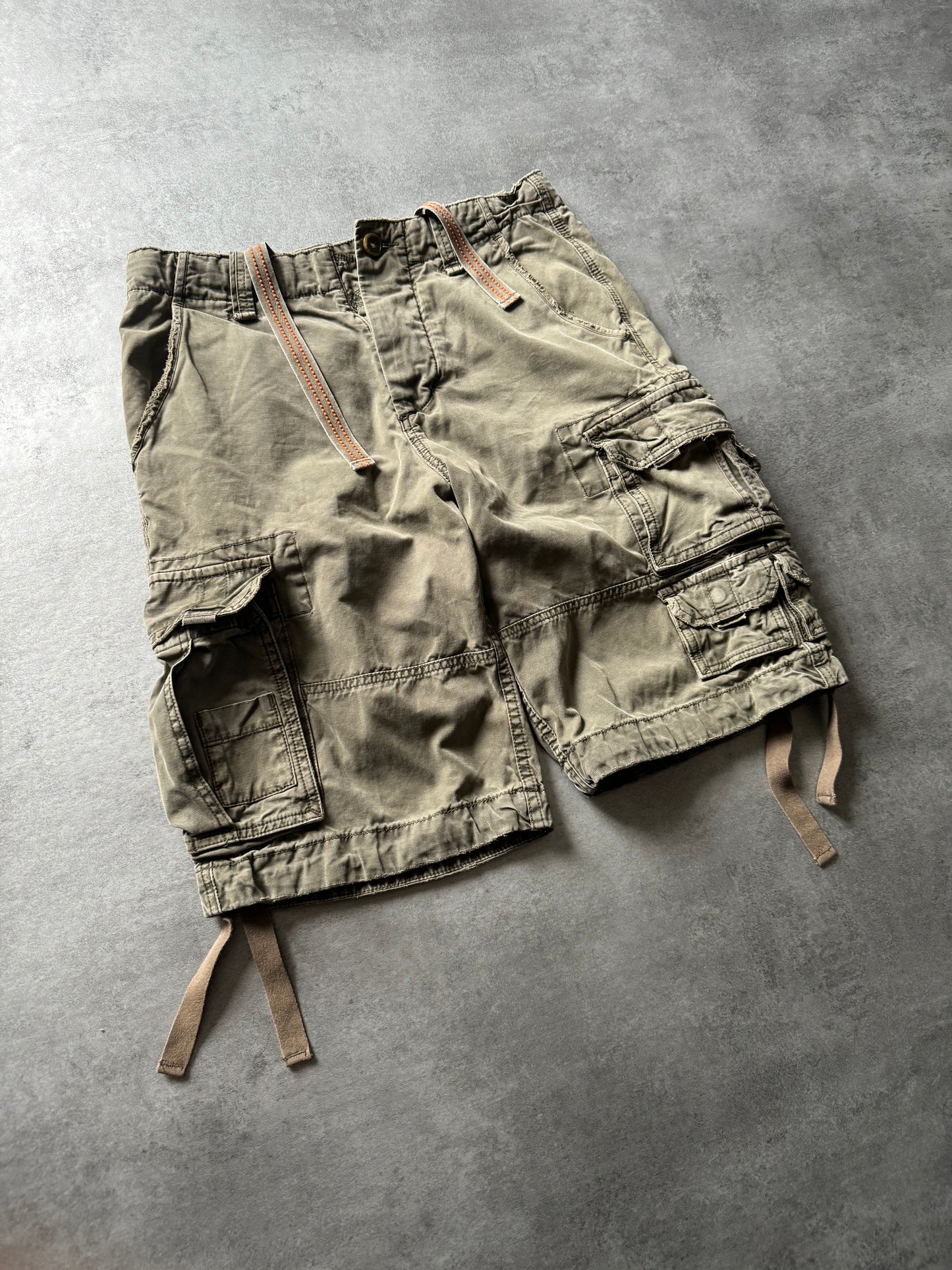 FW2006 Dolce & Gabbana Multi Pockets Cargo Olive Shorts (M) - 6