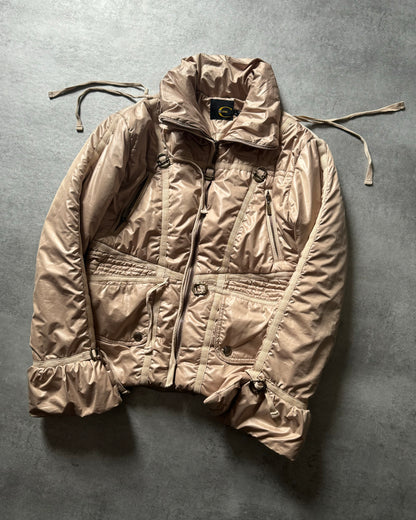 1990s Cavalli Parachute Harness Beige Puffer Jacket (S) - 4