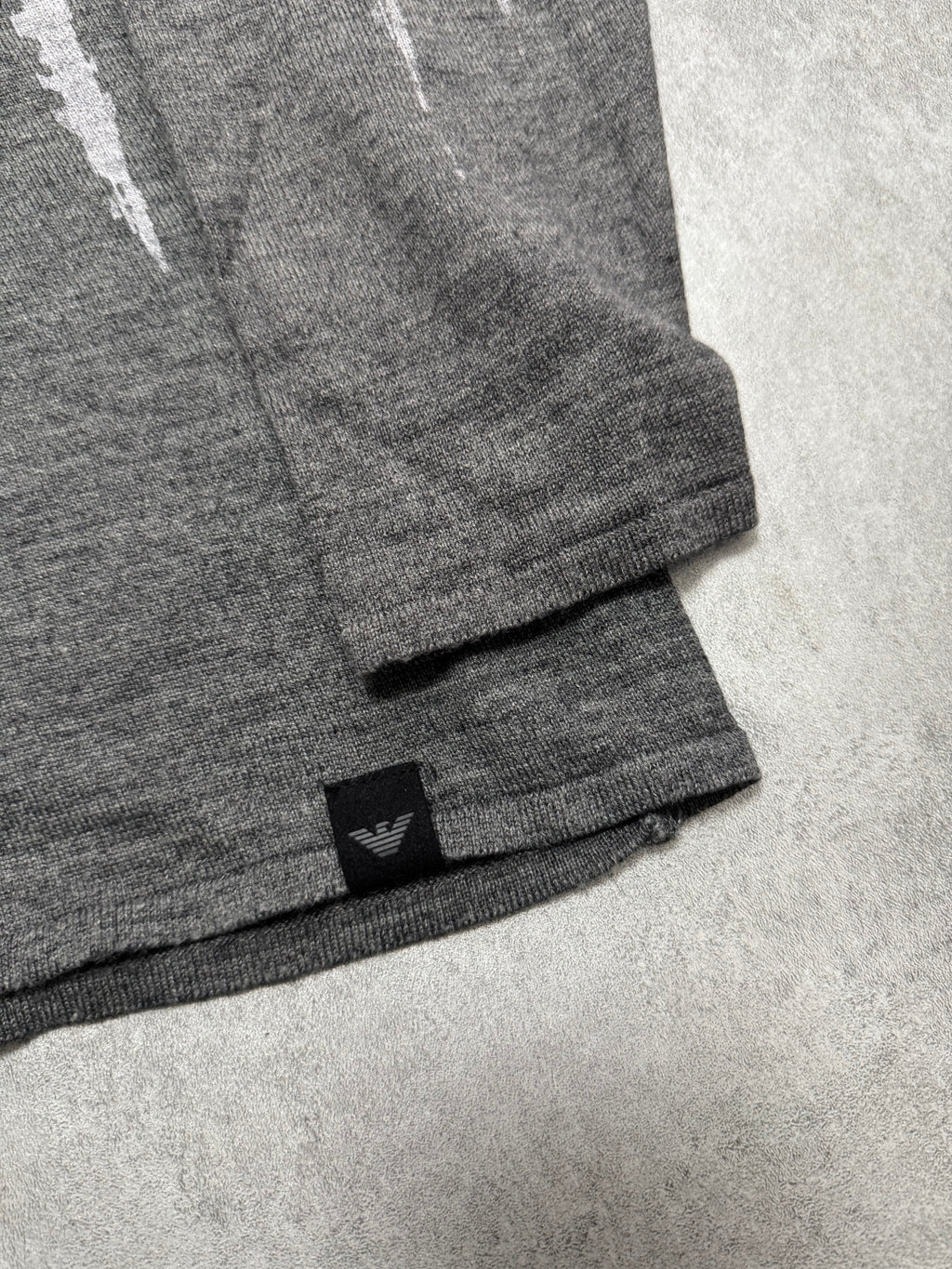 2000s Emporio Armani Abstract Skyscrapers Grey Sweater