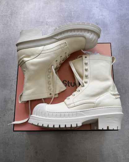 Acne Studios Trooper Cream Ankle Boots (41eu/us8)