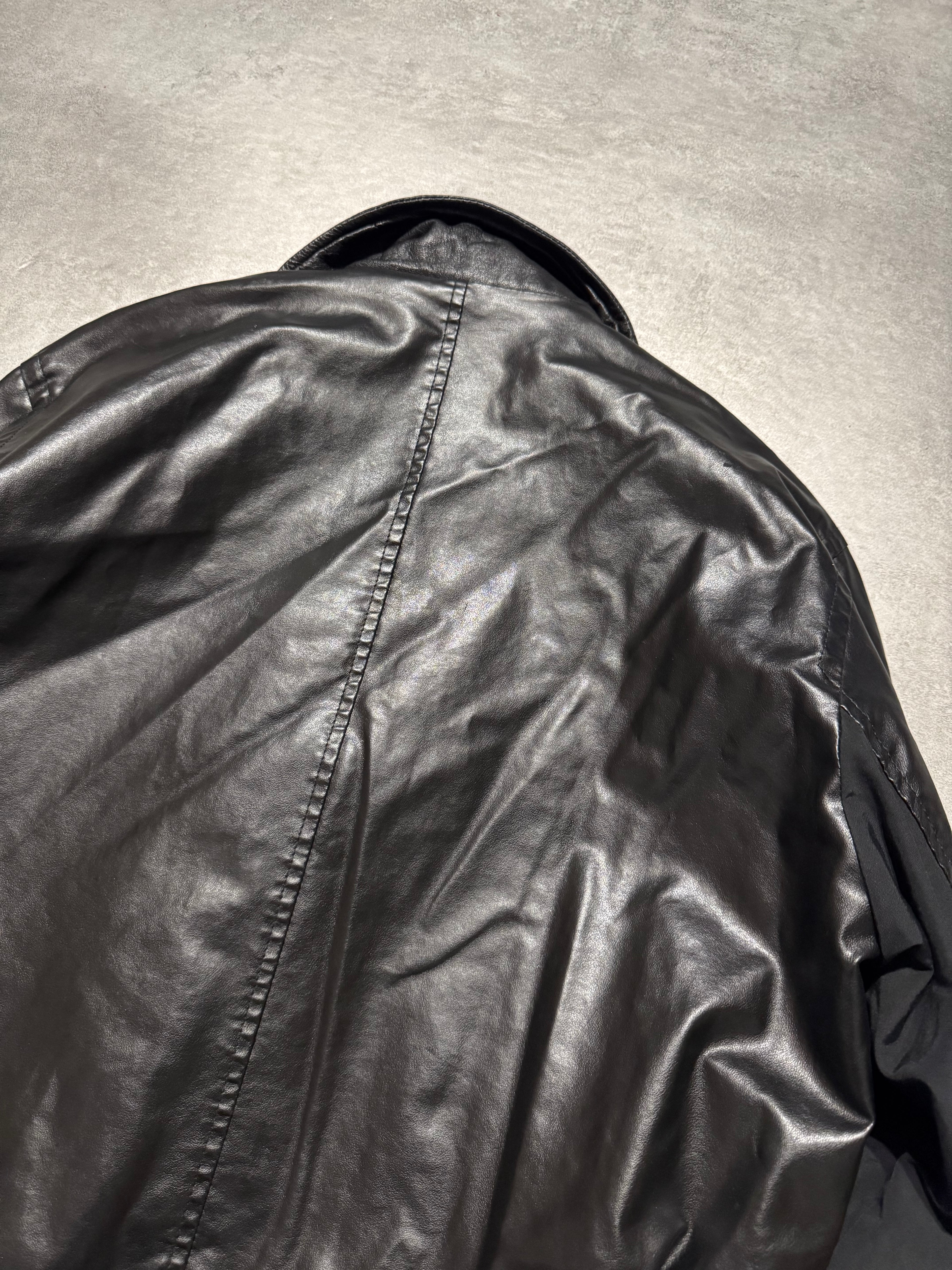 2000s Moschino Nylon Hybrid Black Cropped Jacket