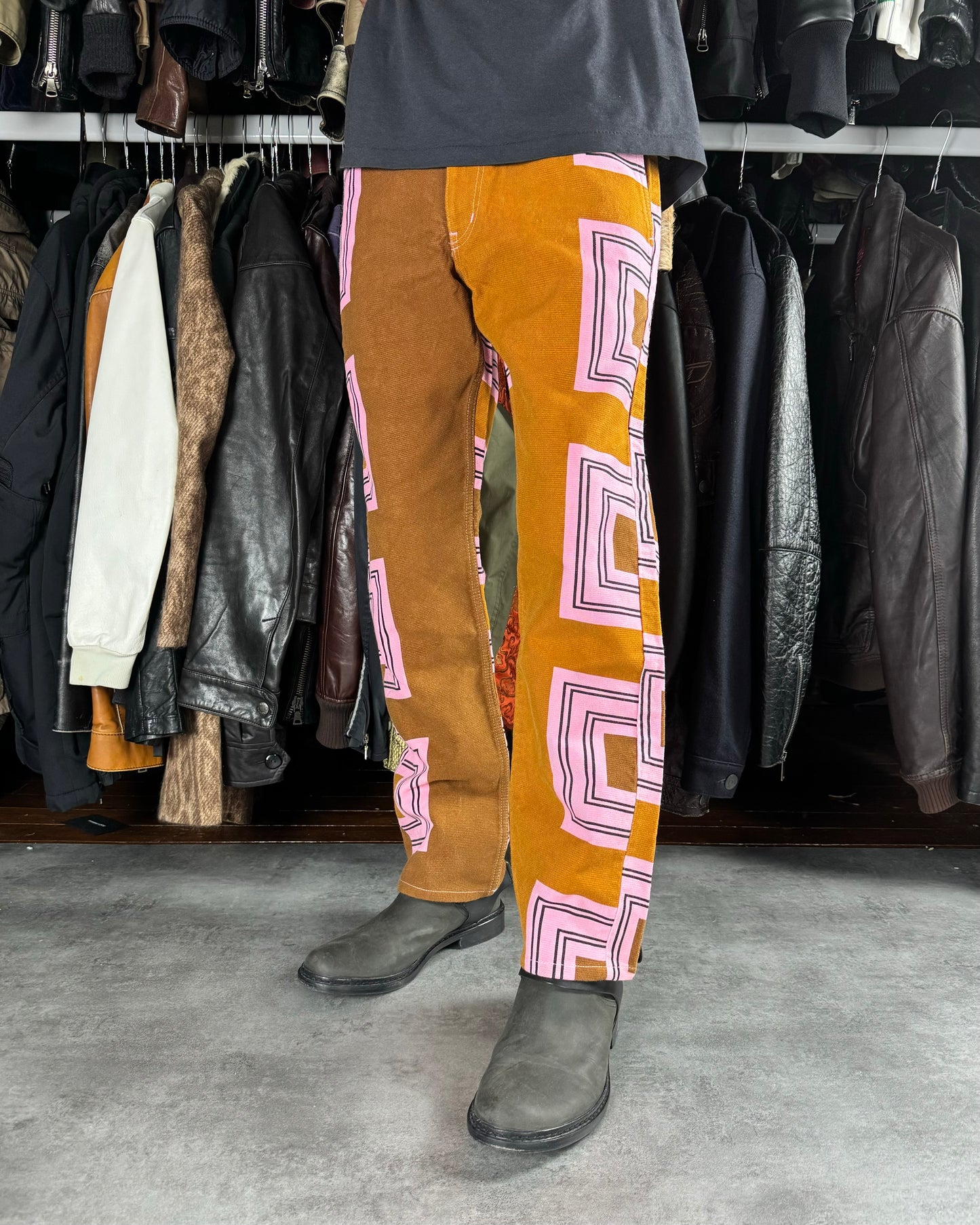 AW2004 Comme des Garçons Homme Plus Pink Geometrical Camel Pants  (S)