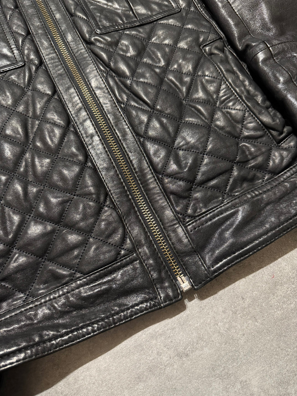 2000s Dolce & Gabbana USA Black Quilted Leather Jacket