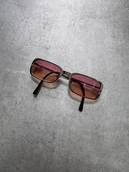 2000s Dolce & Gabbana Sunset Metallic Rectangle Sunglasses (OS)