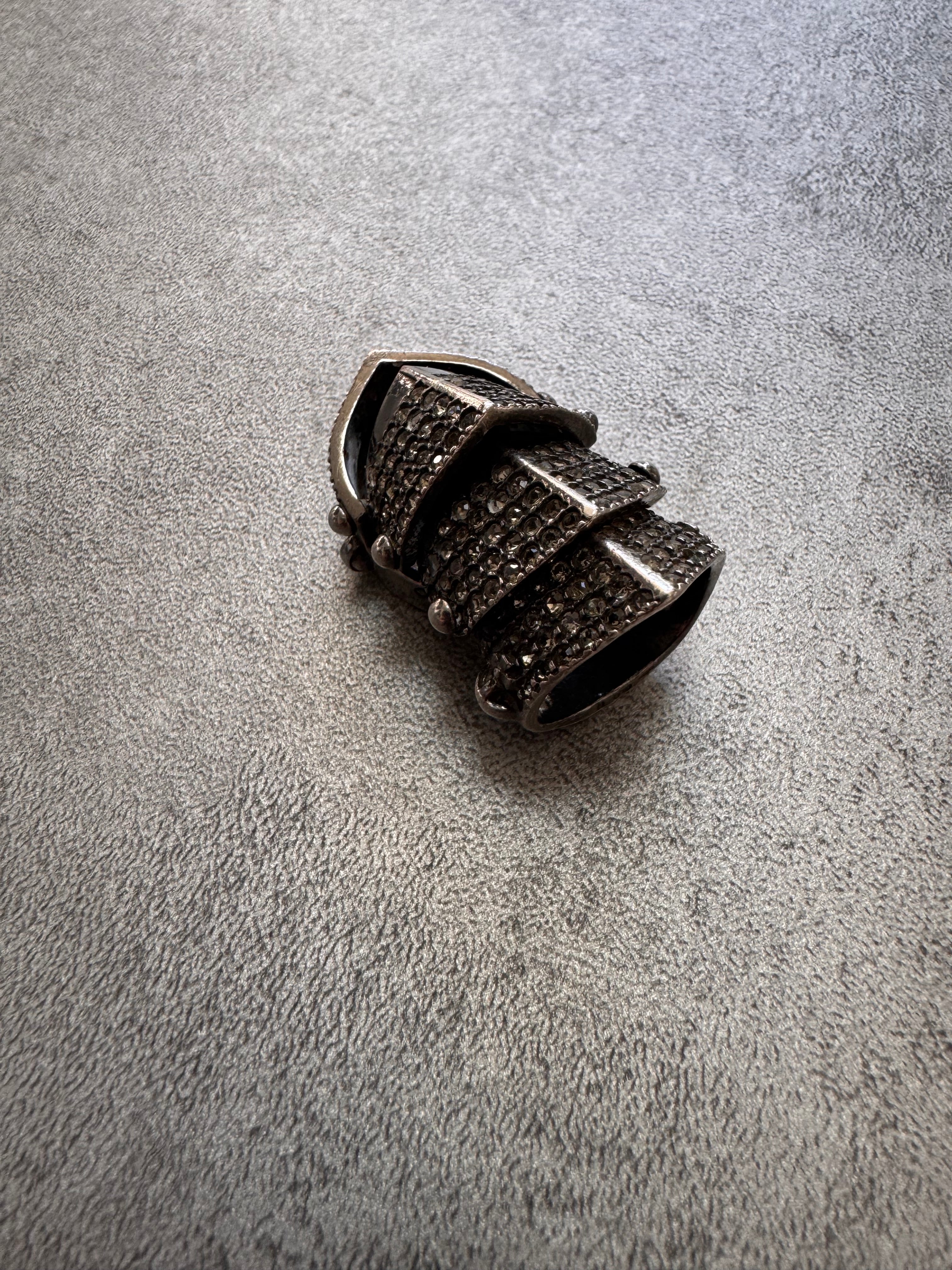 2000s Vivienne Westwood Iced Ouy Silver Armour Ring