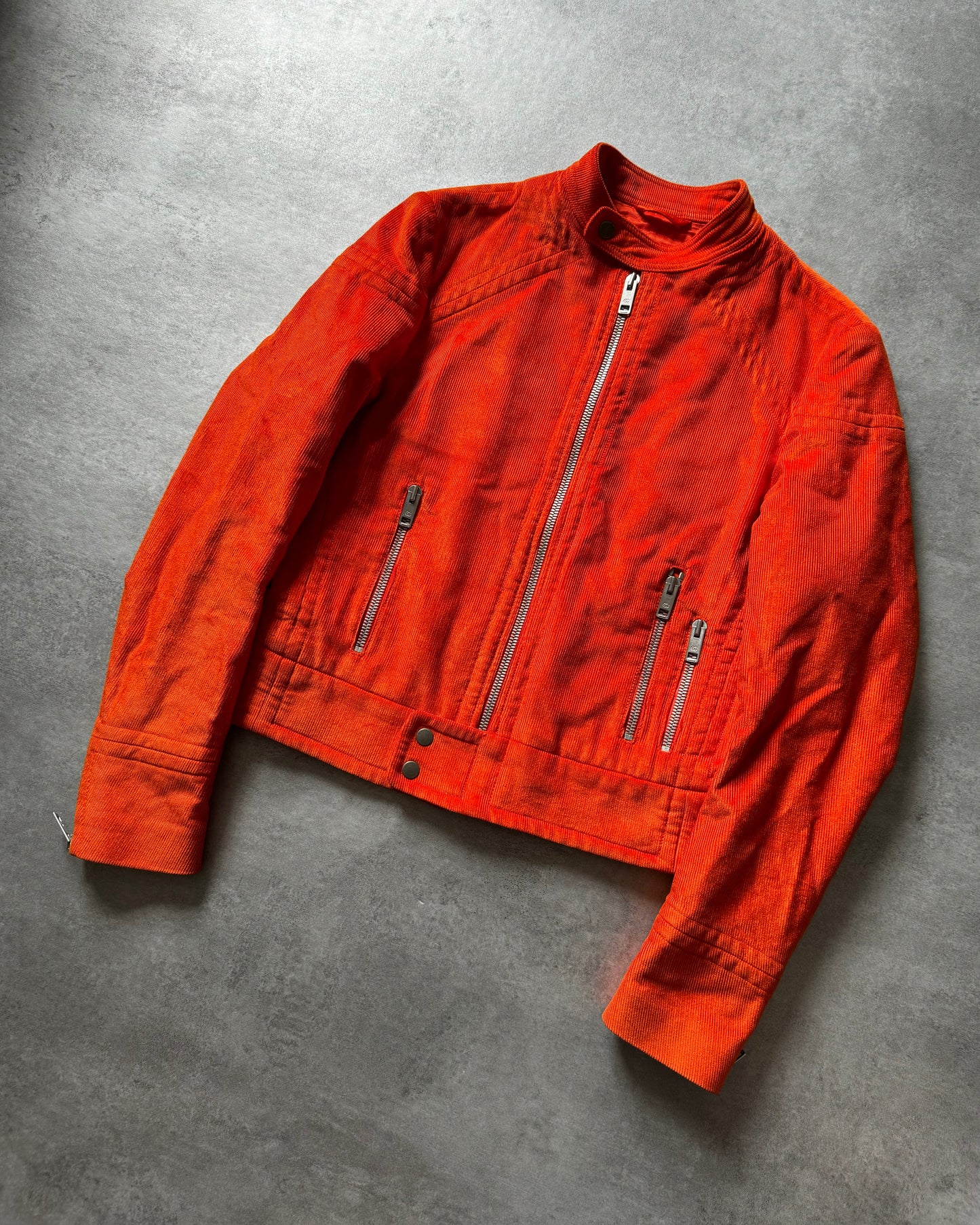 FW1999 Gucci Orange Biker Jacket by Tom Ford (S) - 4