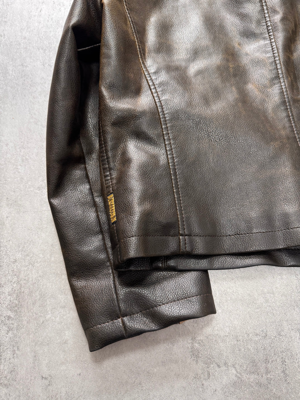 2000s Armani Biker Relief Leather Jacket