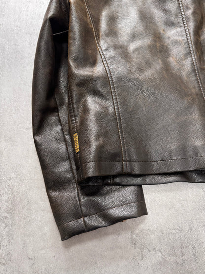 2000s Armani Biker Relief Leather Jacket (L)