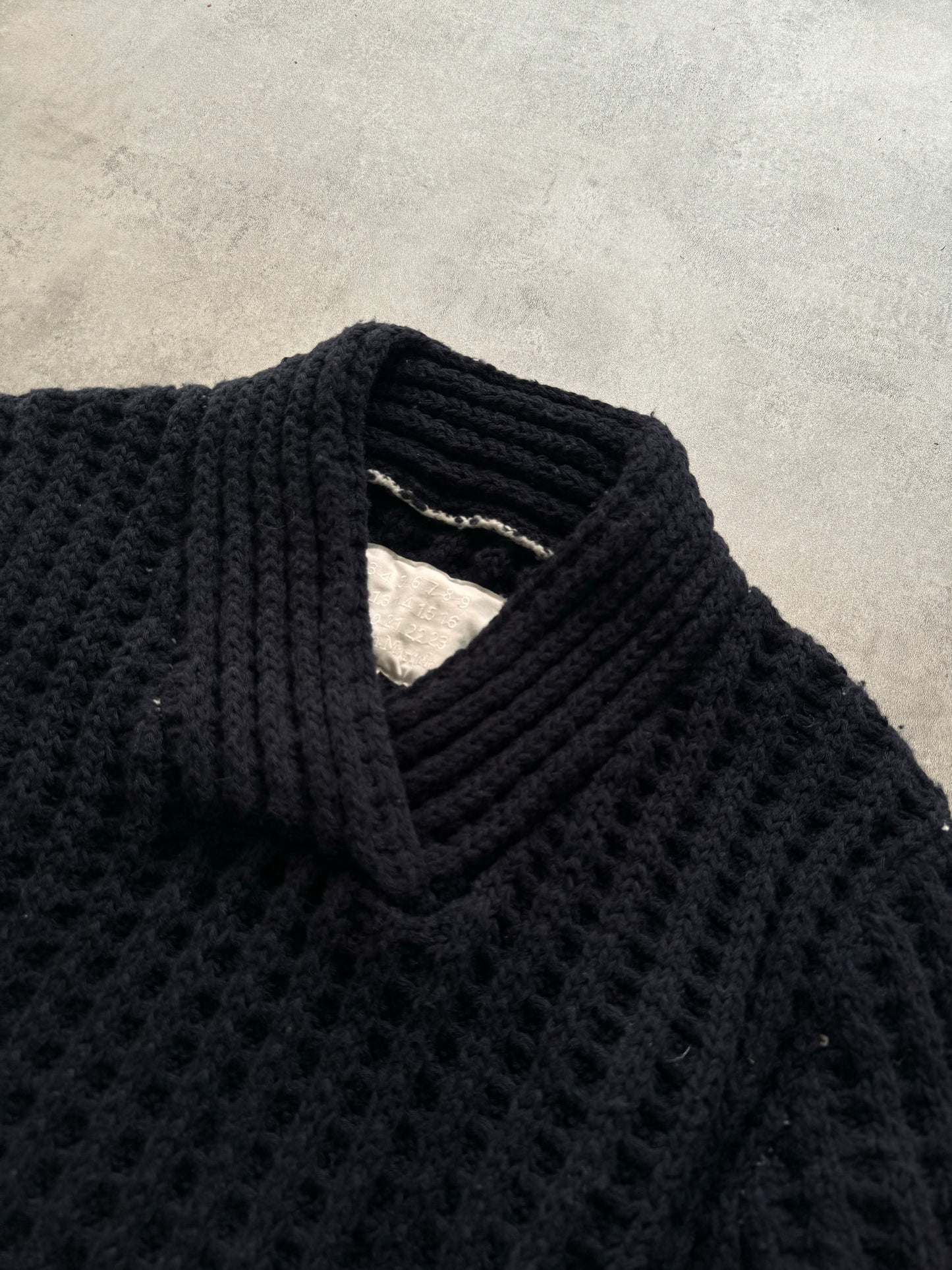 FW2012 Maison Margiela x H&M Wool Navy Cable Knit Sweater (L)