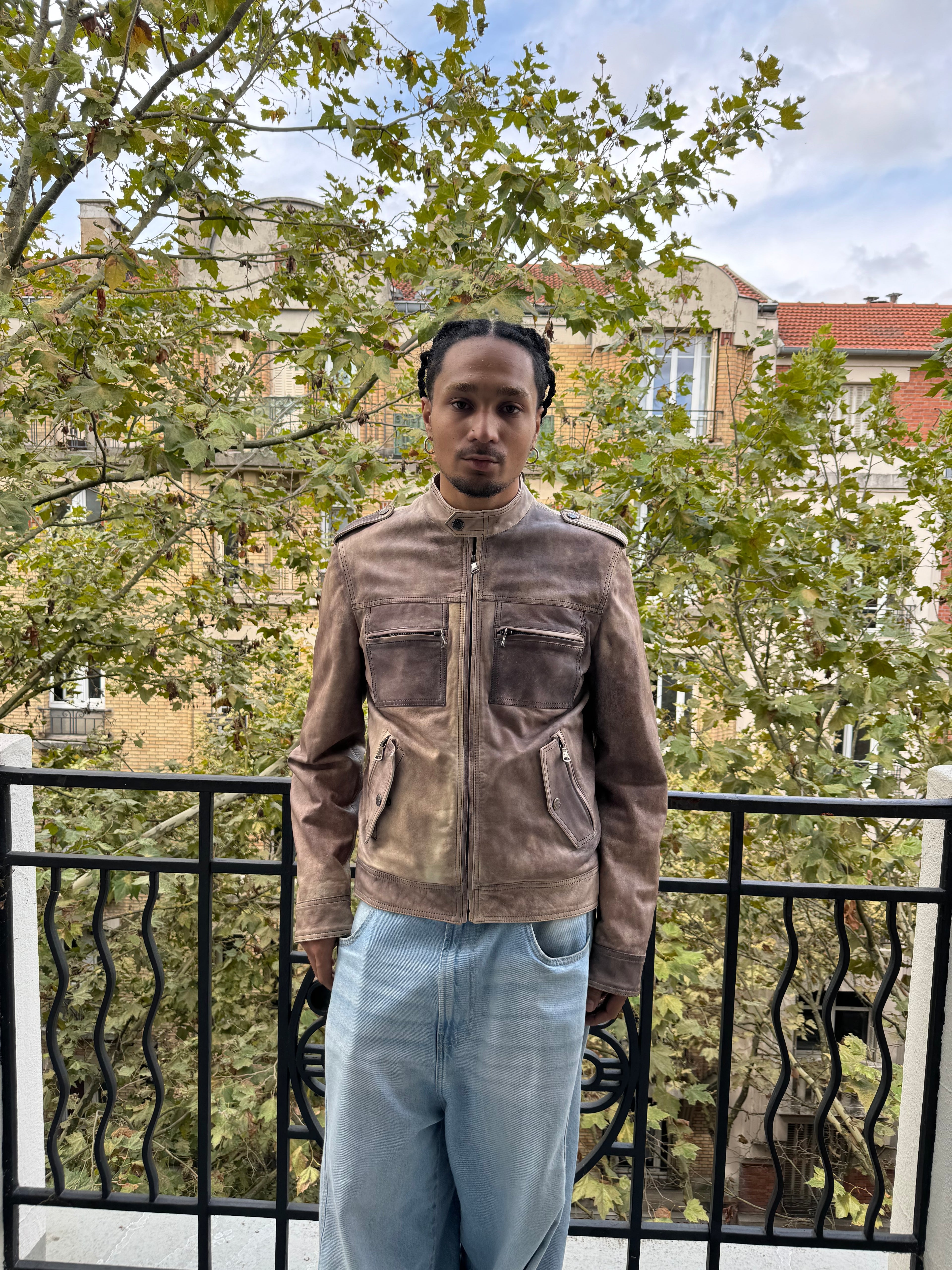 AW1996 Dolce & Gabbana Eroded Stone Leather Jacket  (L)