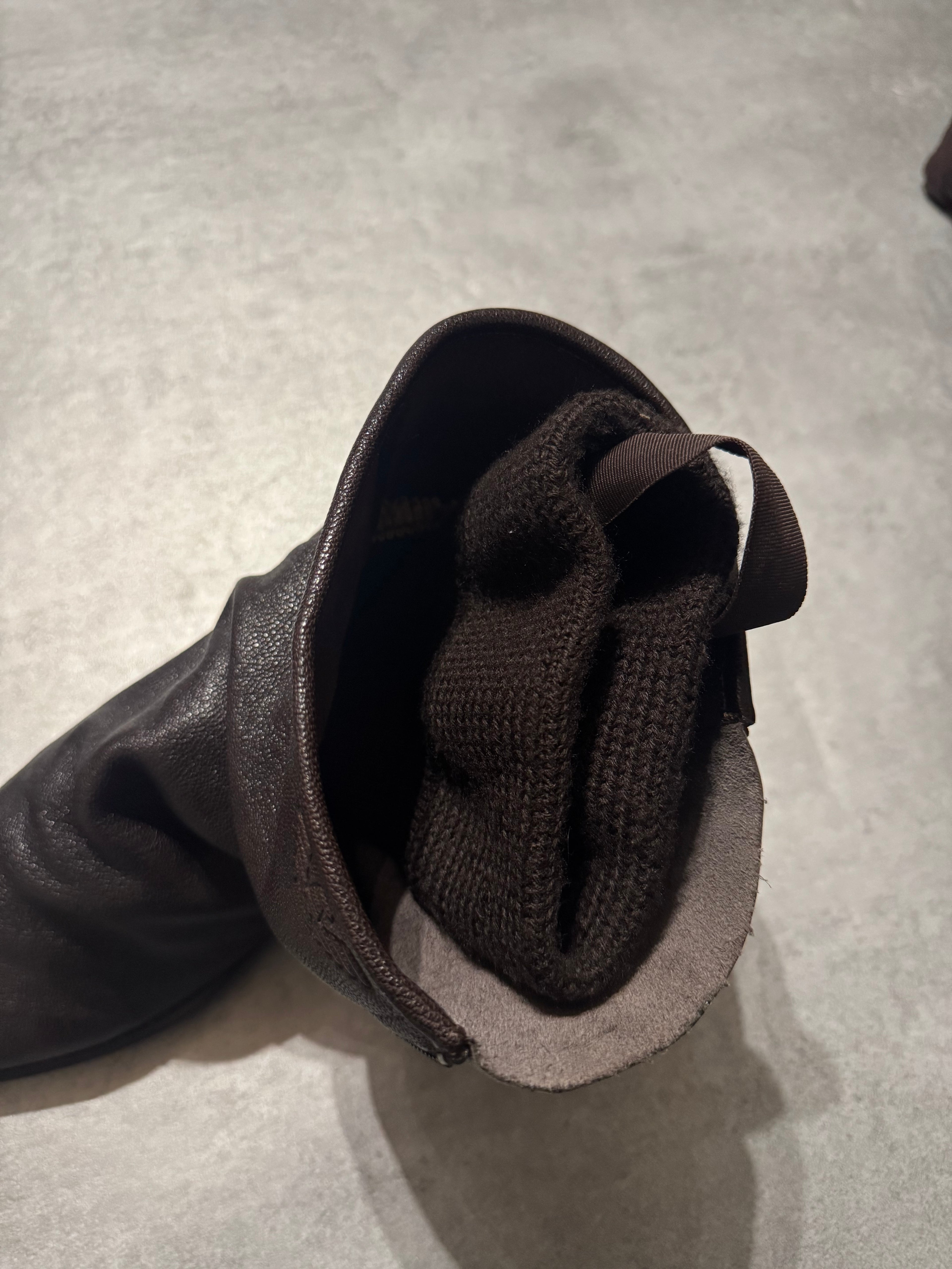 2000s Emporio Armani Brown Wool Leather Boots