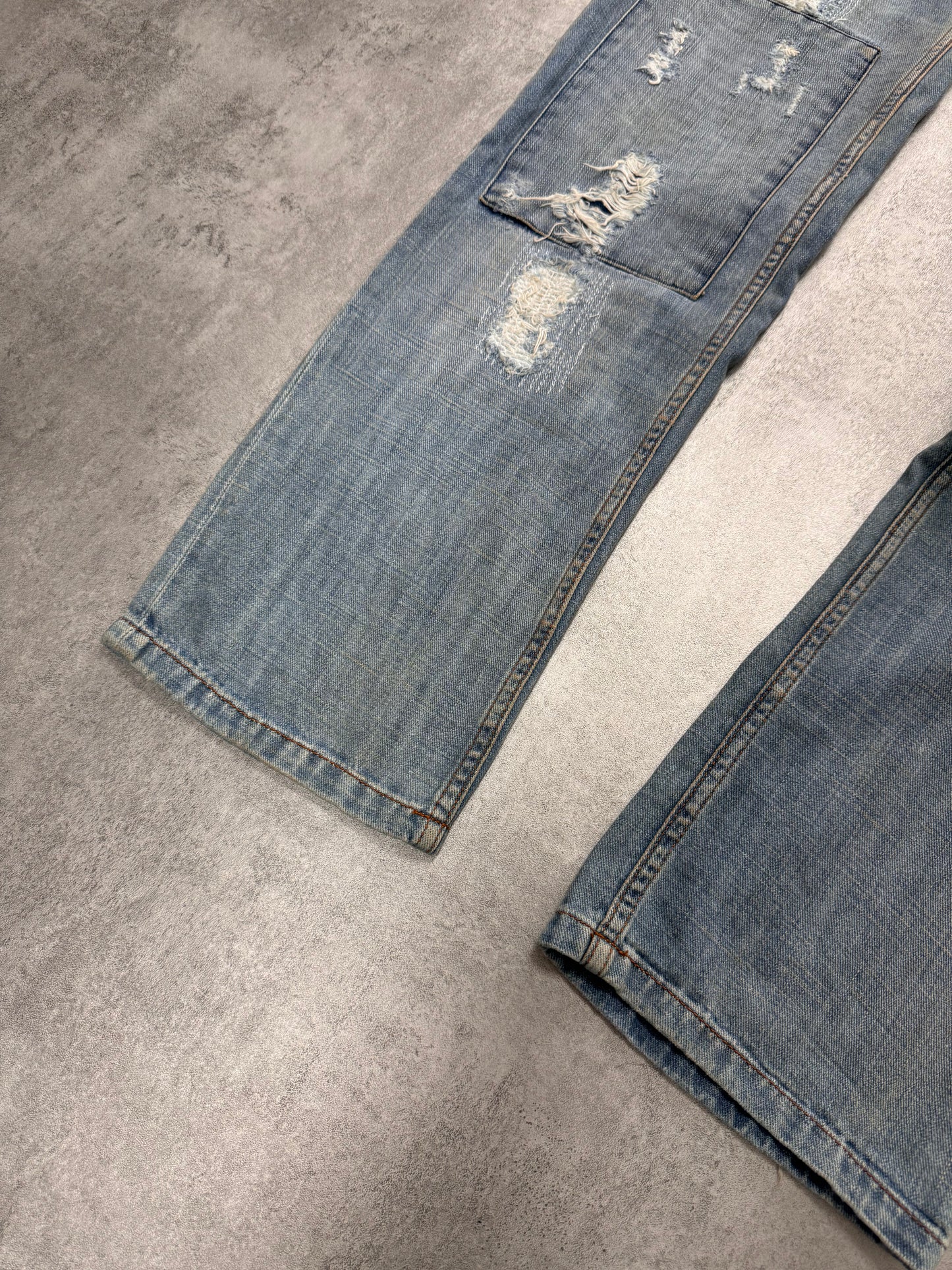 2000s Dolce & Gabbana Patches Blue Denim Jeans (M)