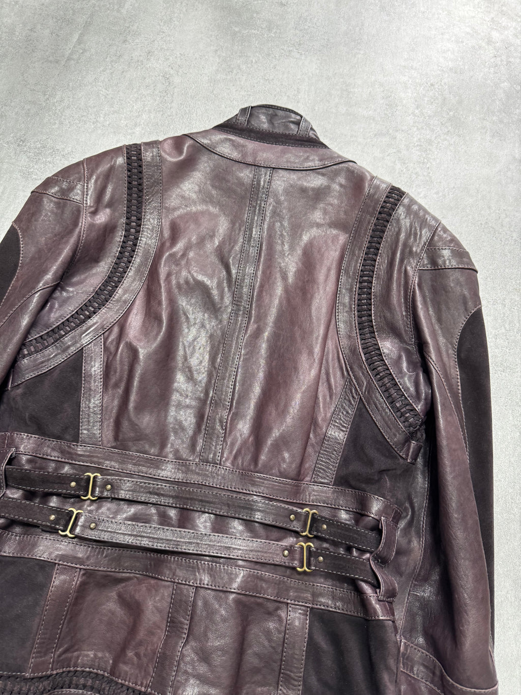 AW2008 AW2008 Cavalli Soldier Purple Metallic Leather Hybride Jacket