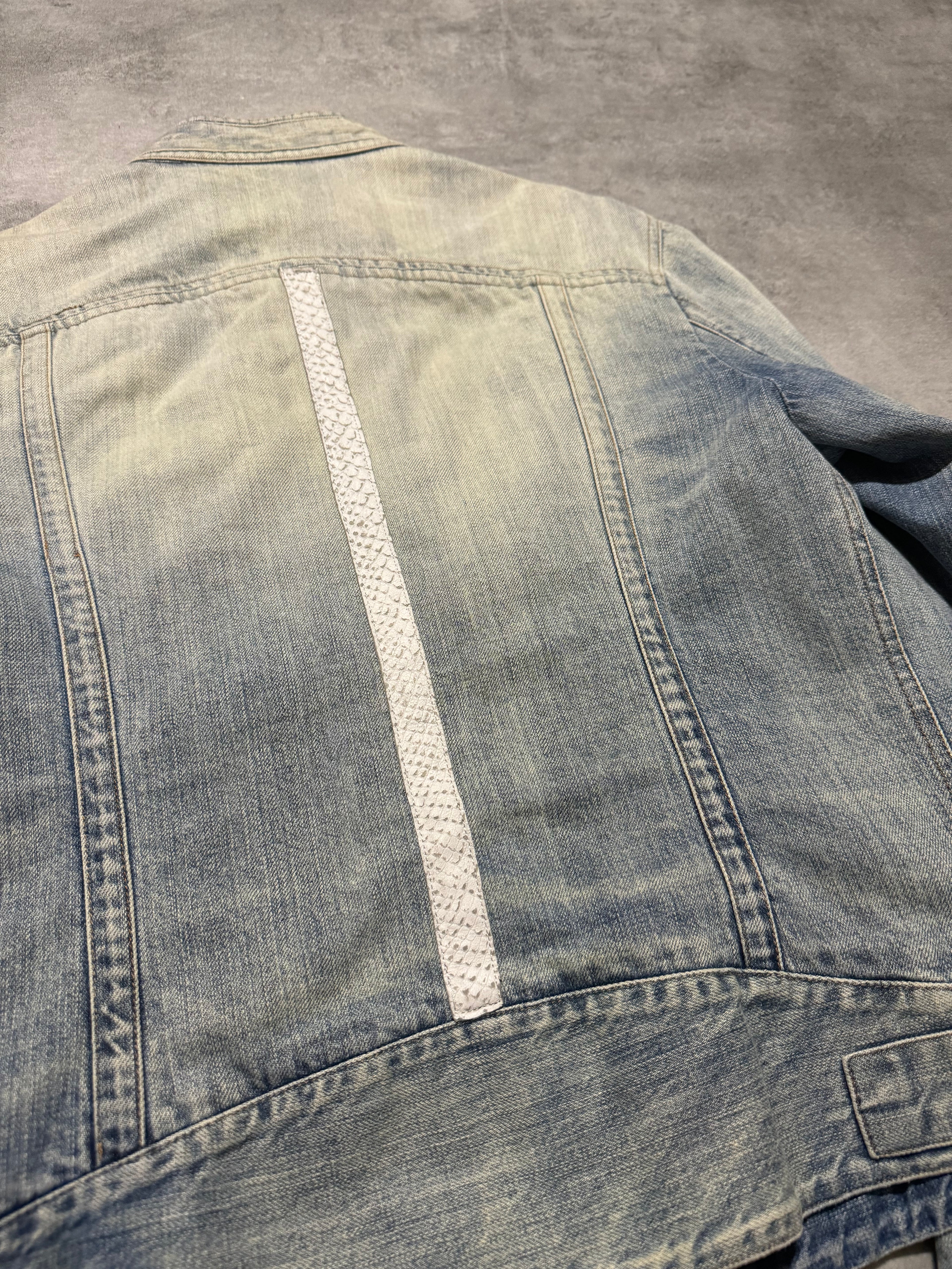 SS2005 Dolce & Gabbana Apocalyptic Biker Denim Jacket (M/L) - 5