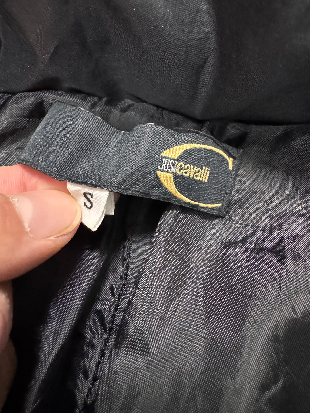 1990s Roberto Cavalli Parachute Bondage Puffer Black Jacket