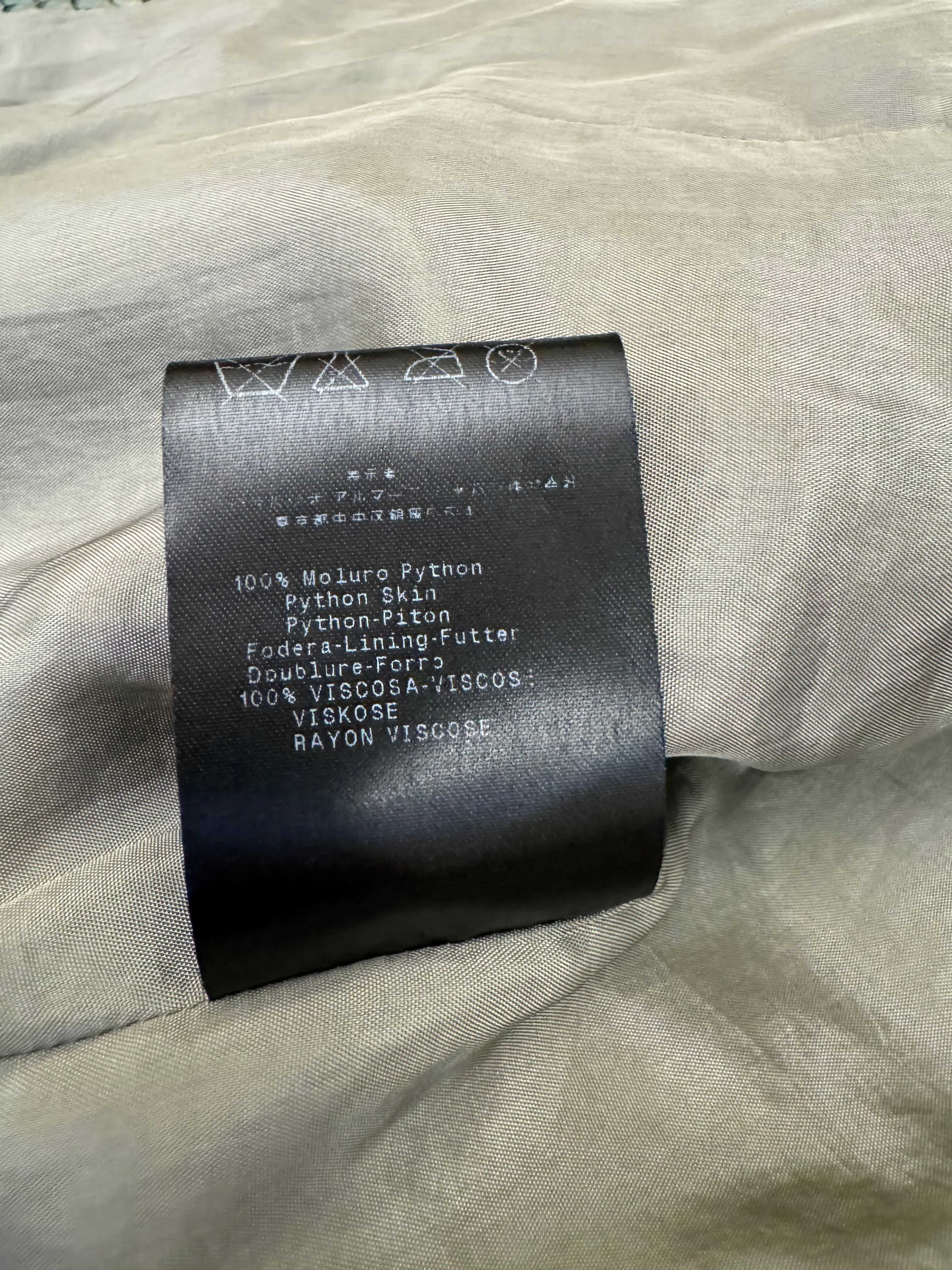 SS2011 Giorgio Armani Aurora Borealis Python Leather Jacket