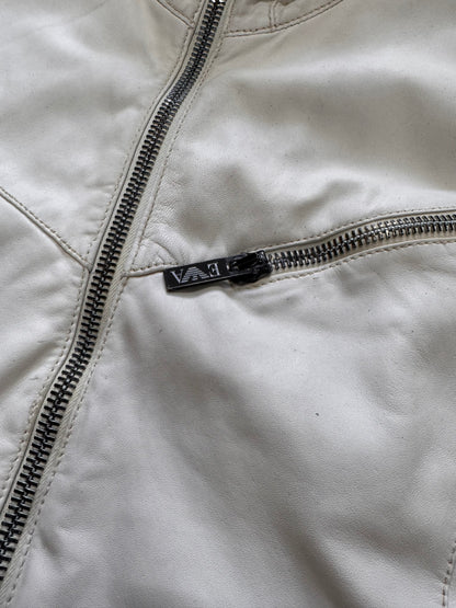 SS2007 Emporio Armani Snow White Leather Jacket (L/XL)