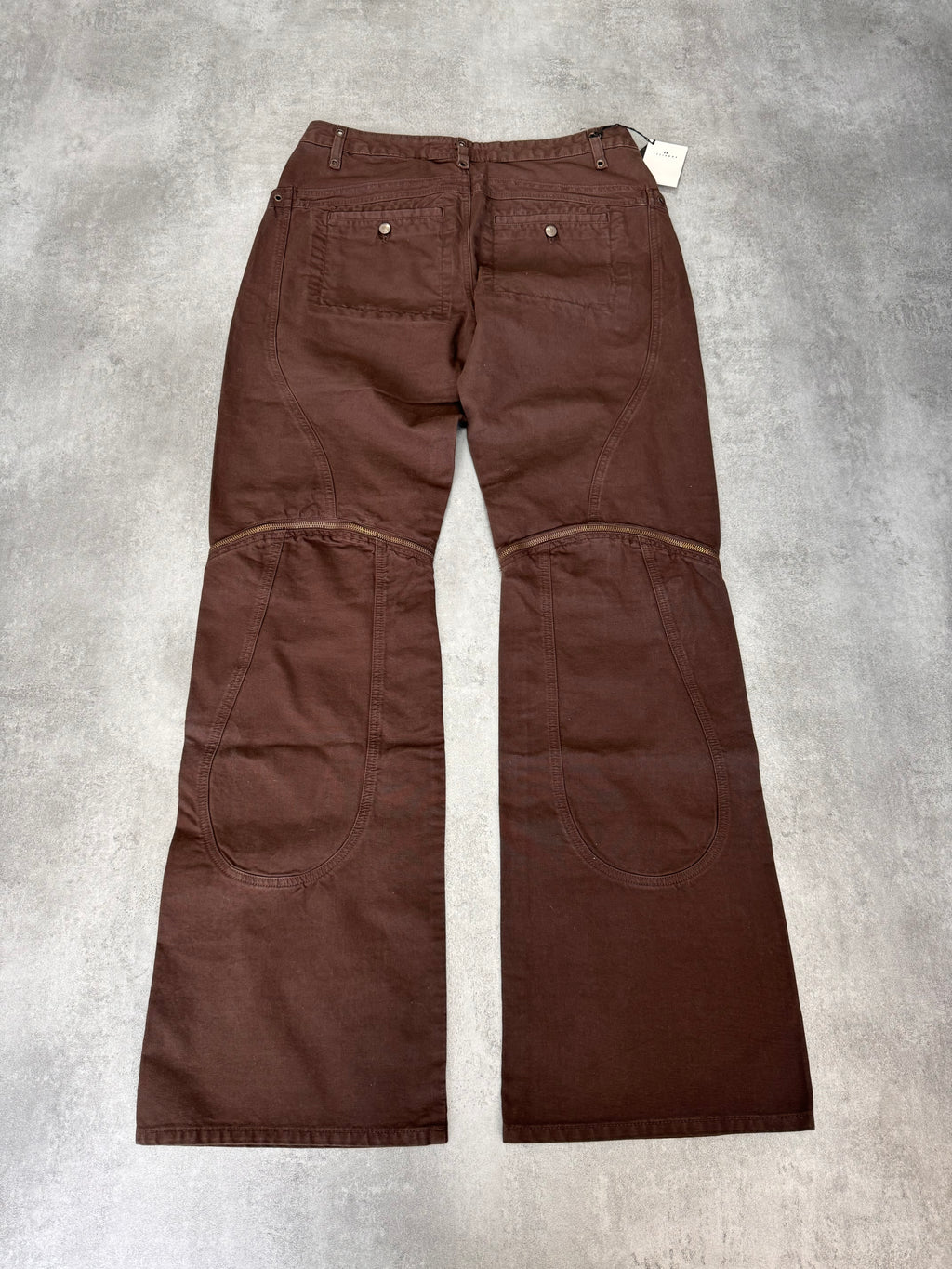 2000s Just Cavalli Knee Zip Brown Pants