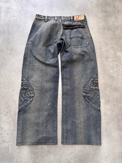 2000s Armani Cargo Wide Denim Jeans (M/L)