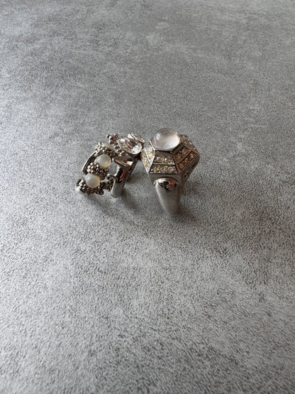 2000s Roberto Cavalli Triple Chained Rings (OS)