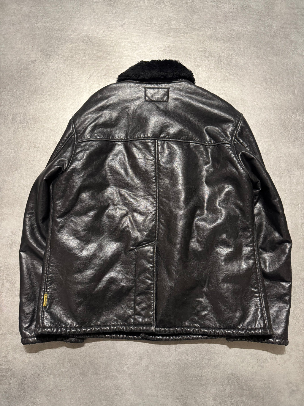 2000s Armani Faux Shearling Black Jacket