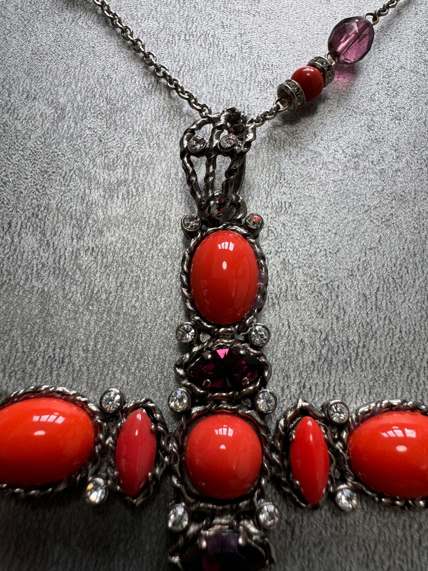 Dolce & Gabbana Fantasy Red Cross Pendant Necklace (OS)