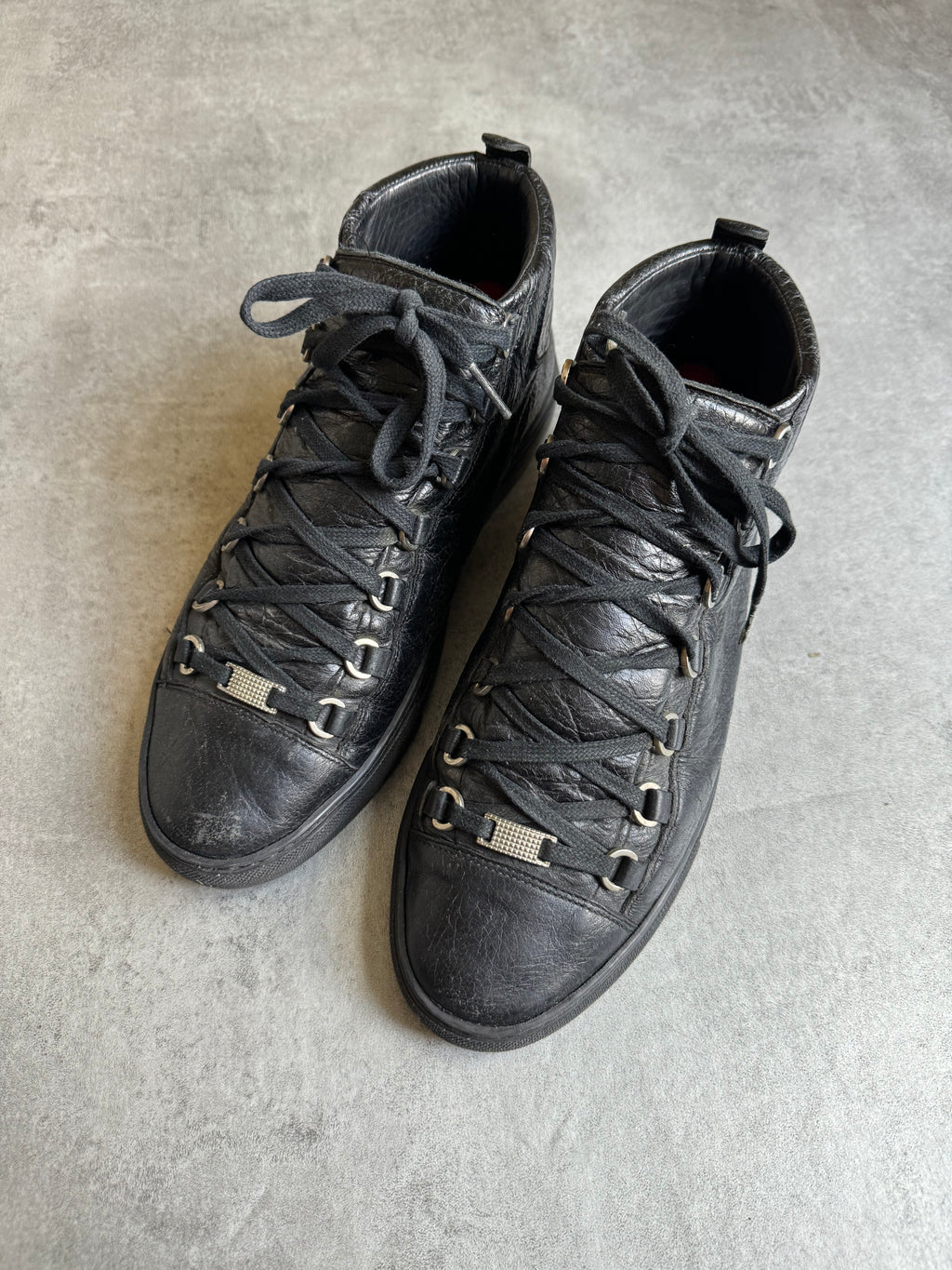 Balenciaga Arena High Black Leather Shoes (43) - 2