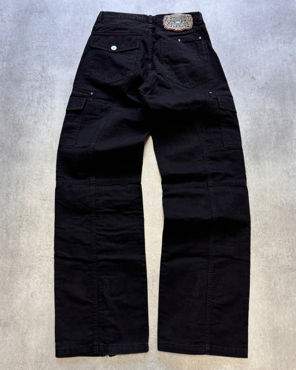 2000s Versace Utility Black Cargo Pants