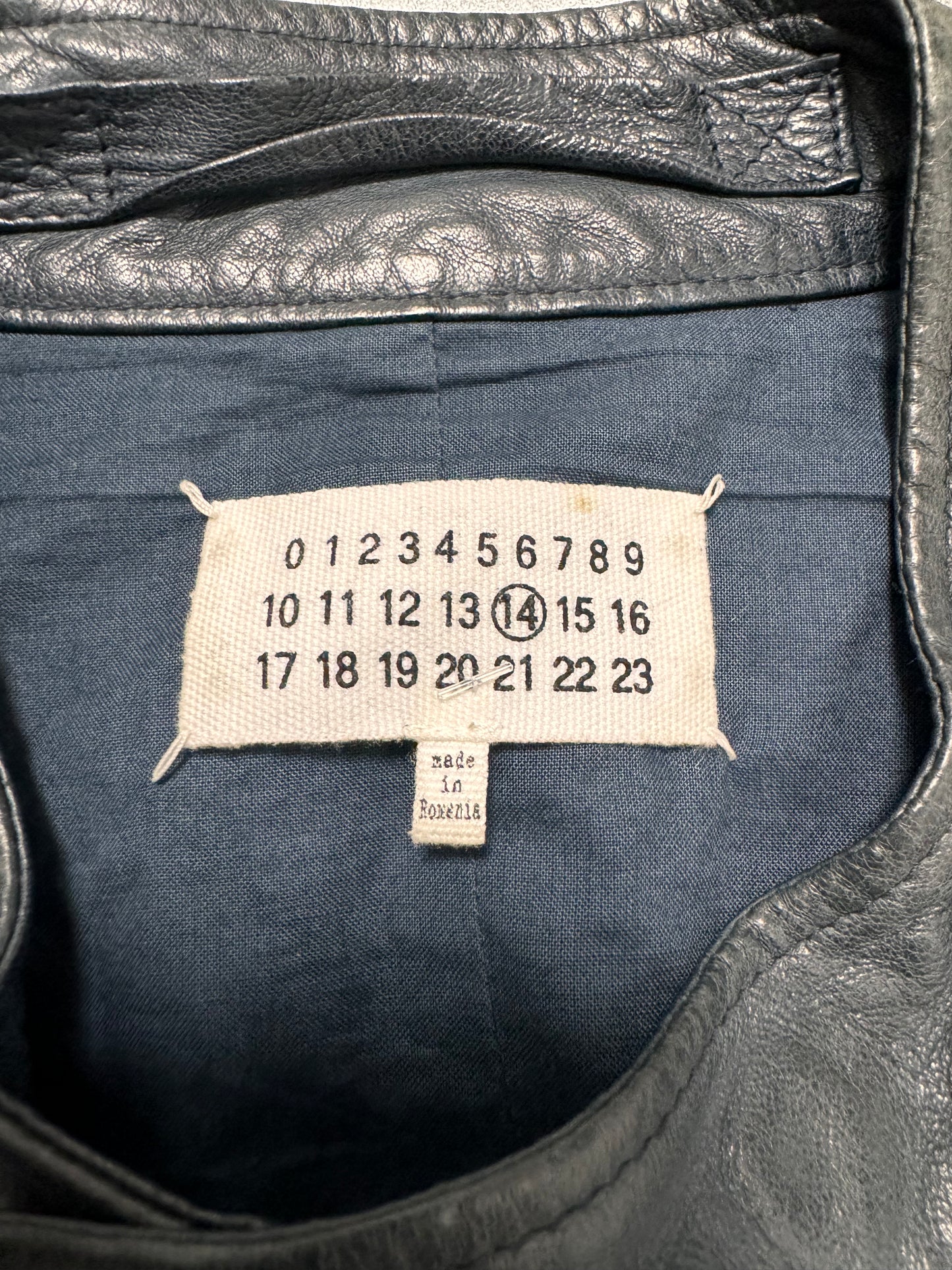 SS2014 Maison Margiela Navy 5-Zip Leather Jacket (L)