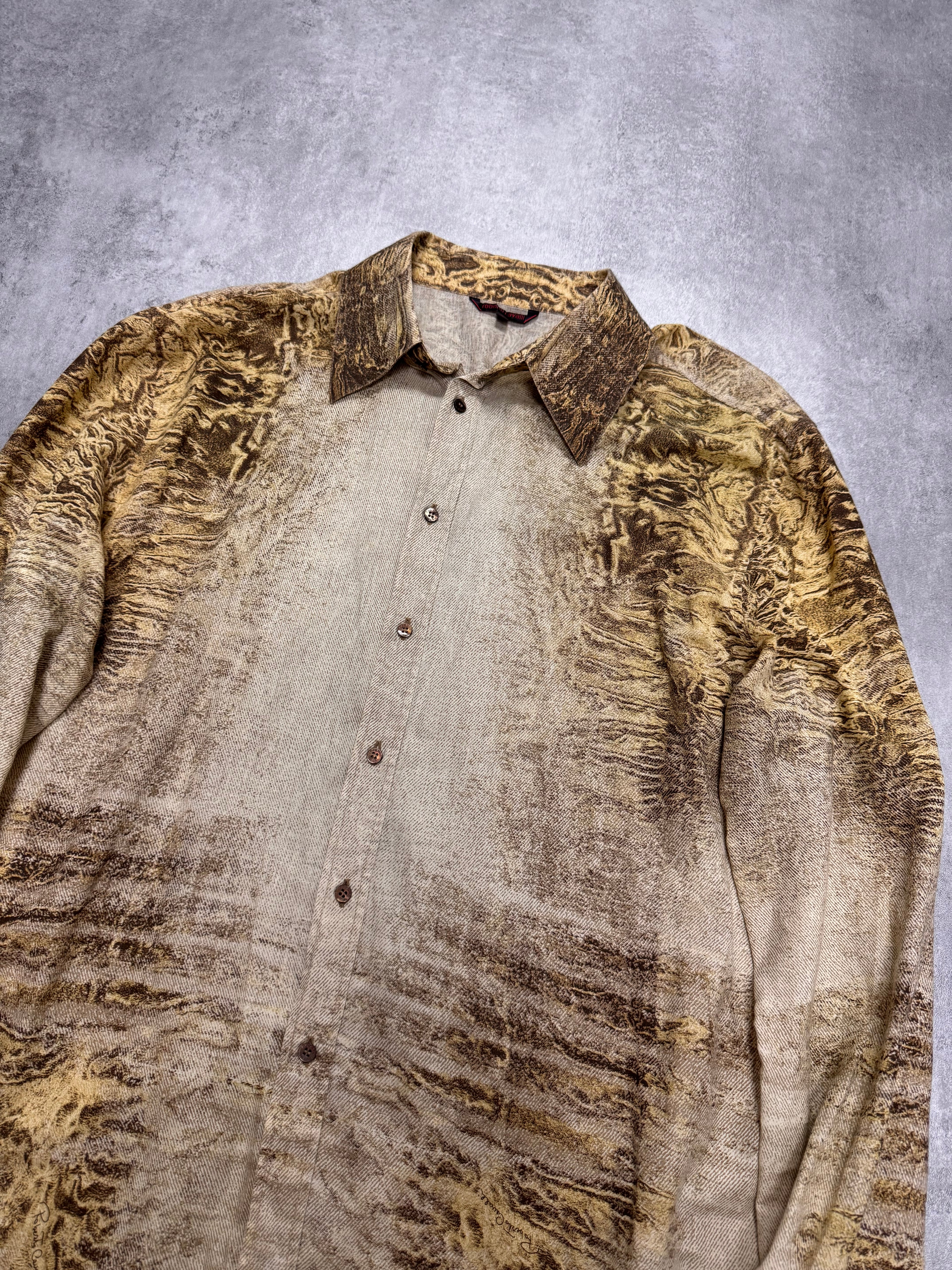 2000s Roberto Cavalli Eroded Earthquake Shirt