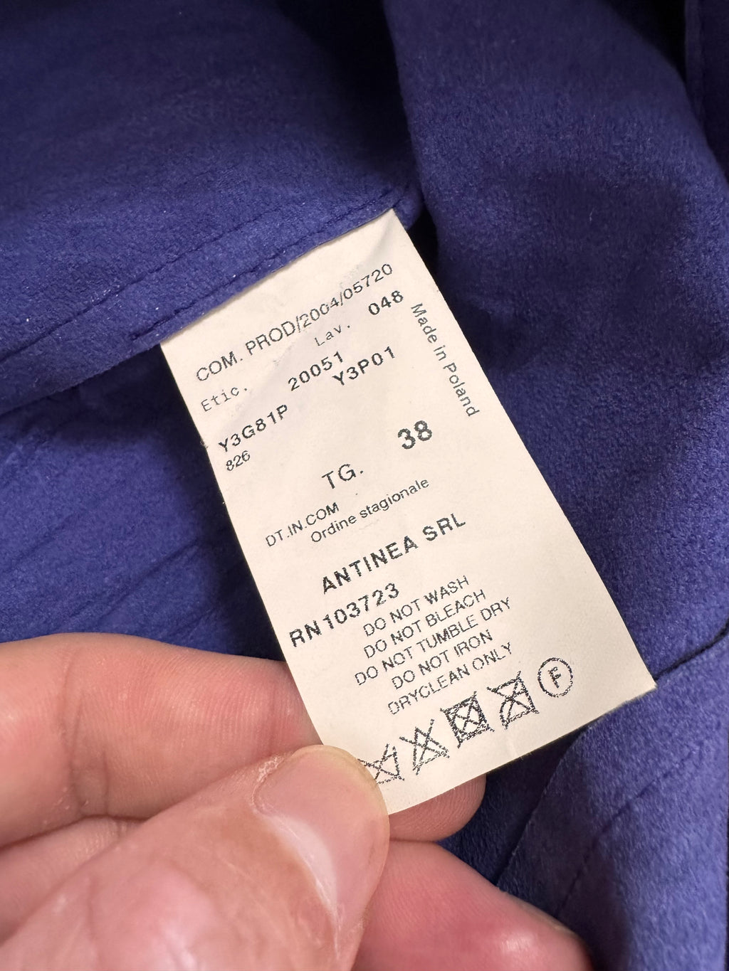 SS2005 Emporio Armani Purple Pleats Leather Buttoned Jacket