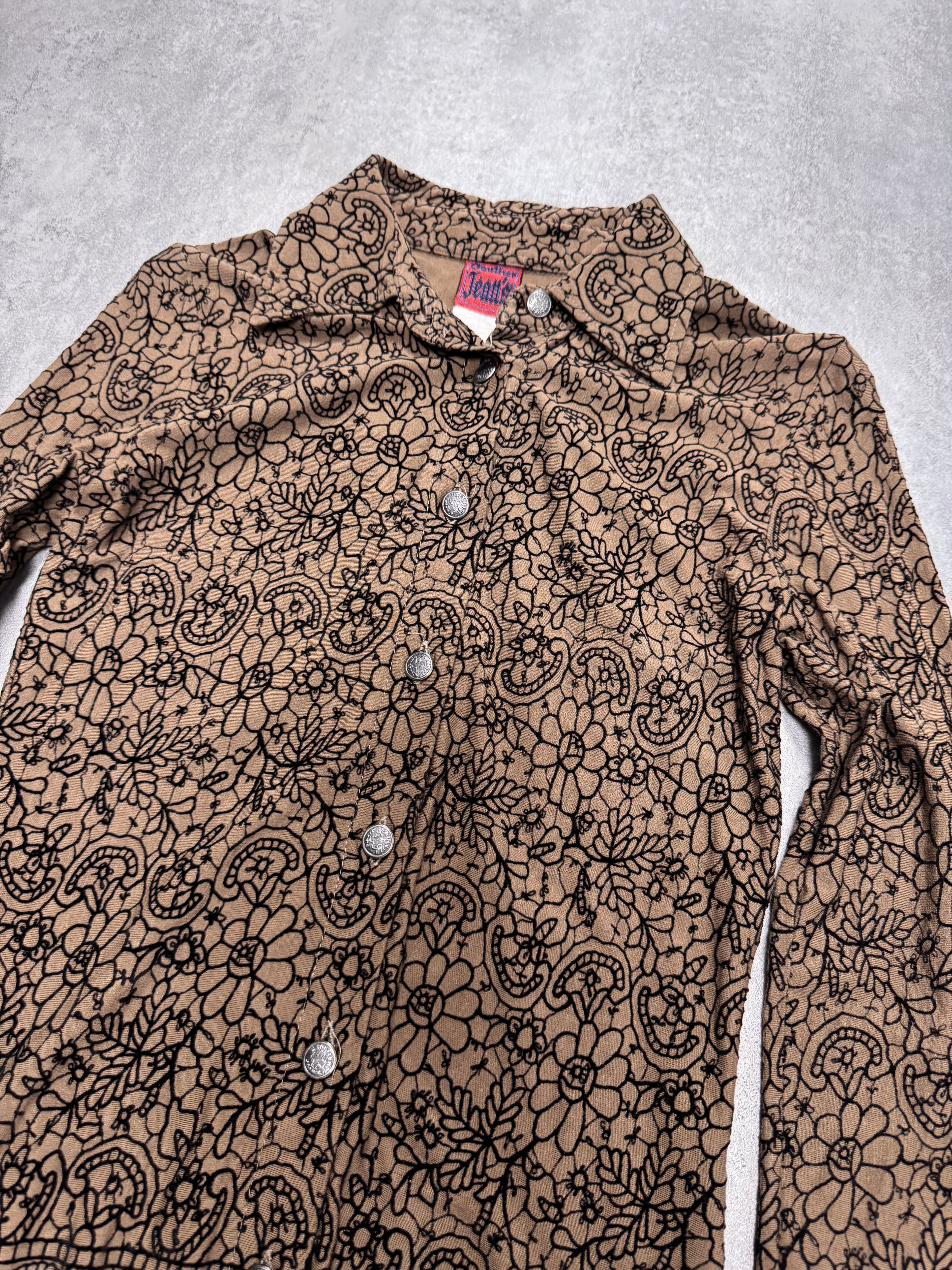 1990s Jean Paul Gaultier Glamour Velvet Khaki Shirt