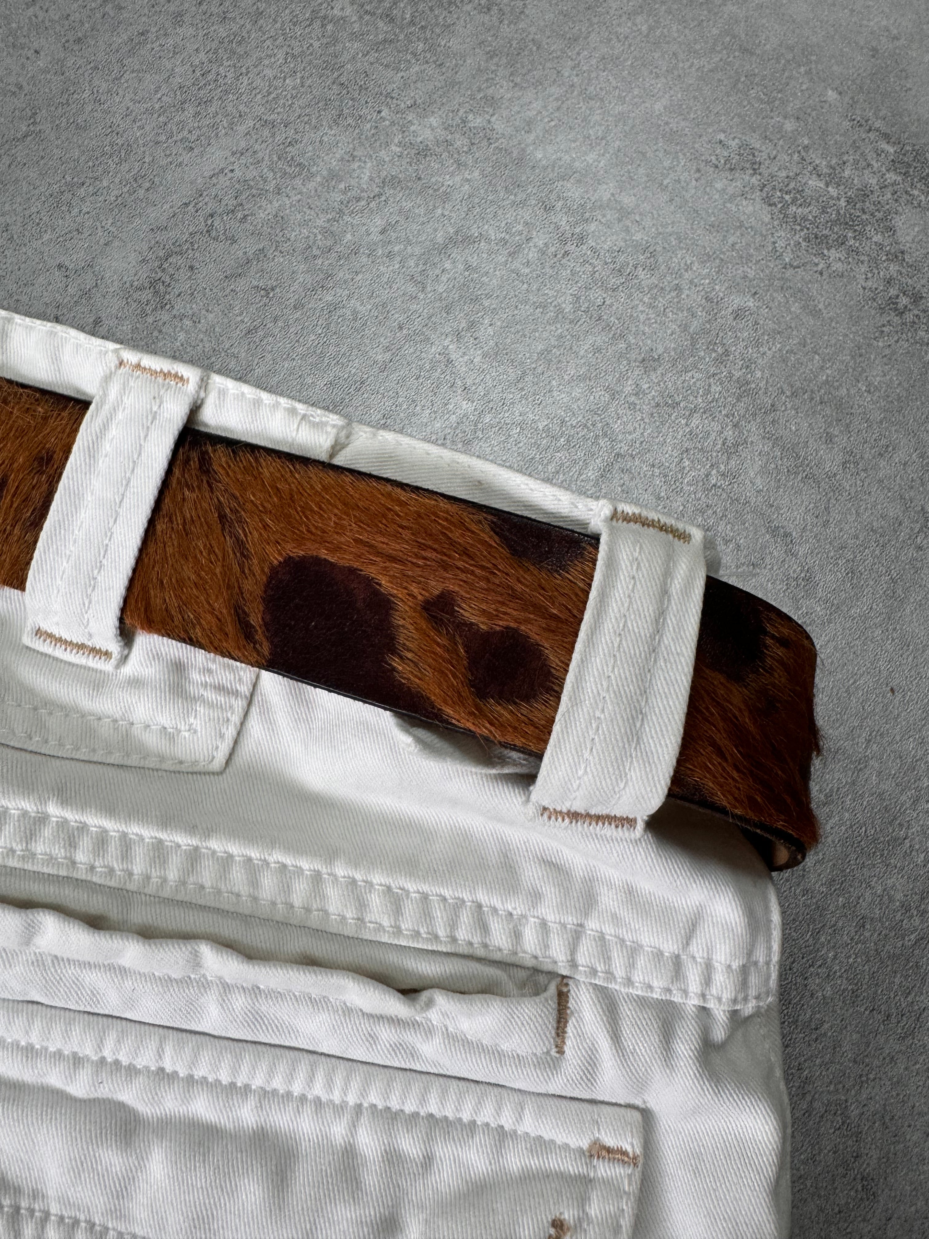 AW2004 Cavalli Brown Pony Hair Leather Belt