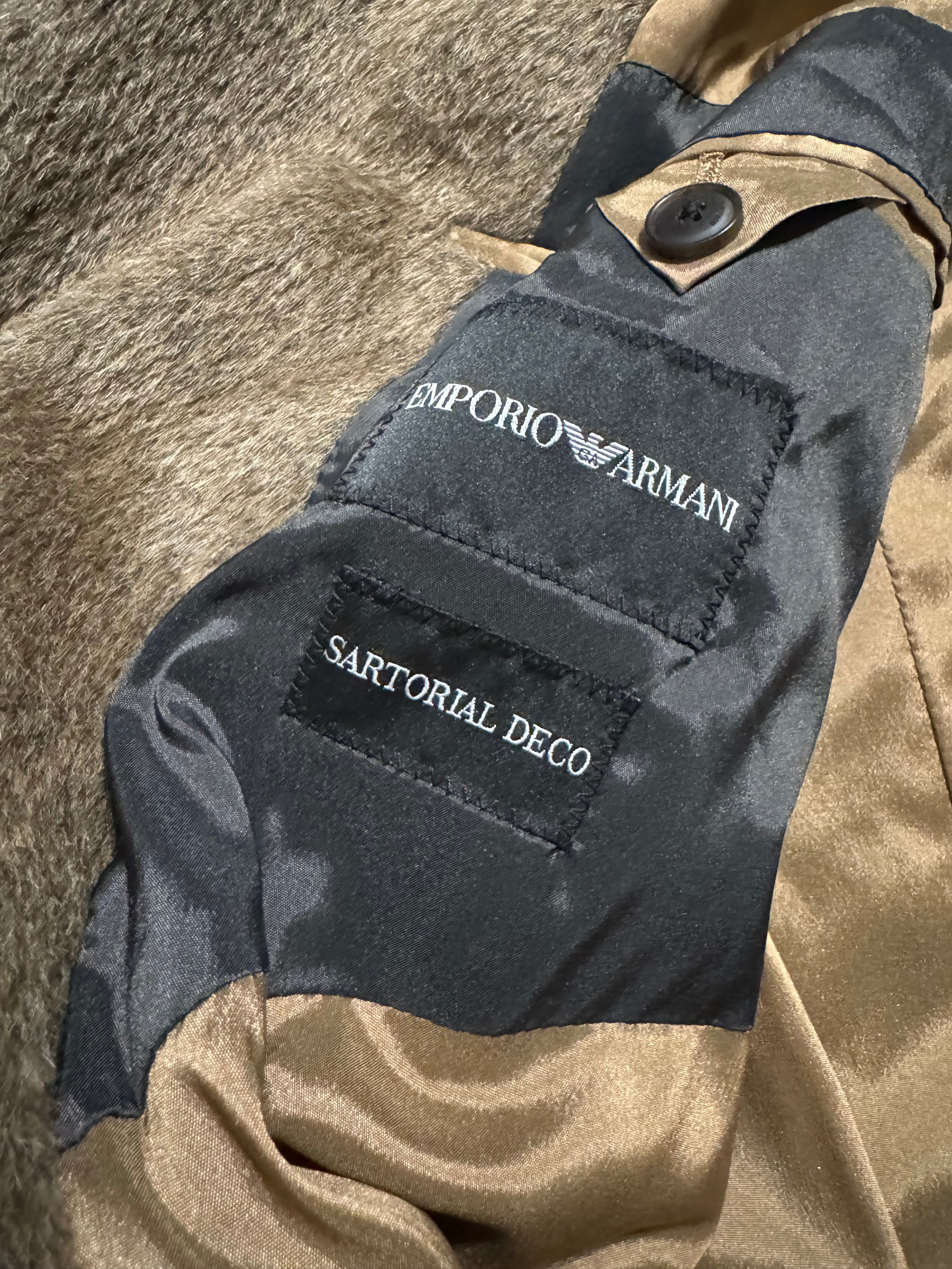 FW2018 Emporio Armani Sartorial Faux Fur Brown Trench Coat