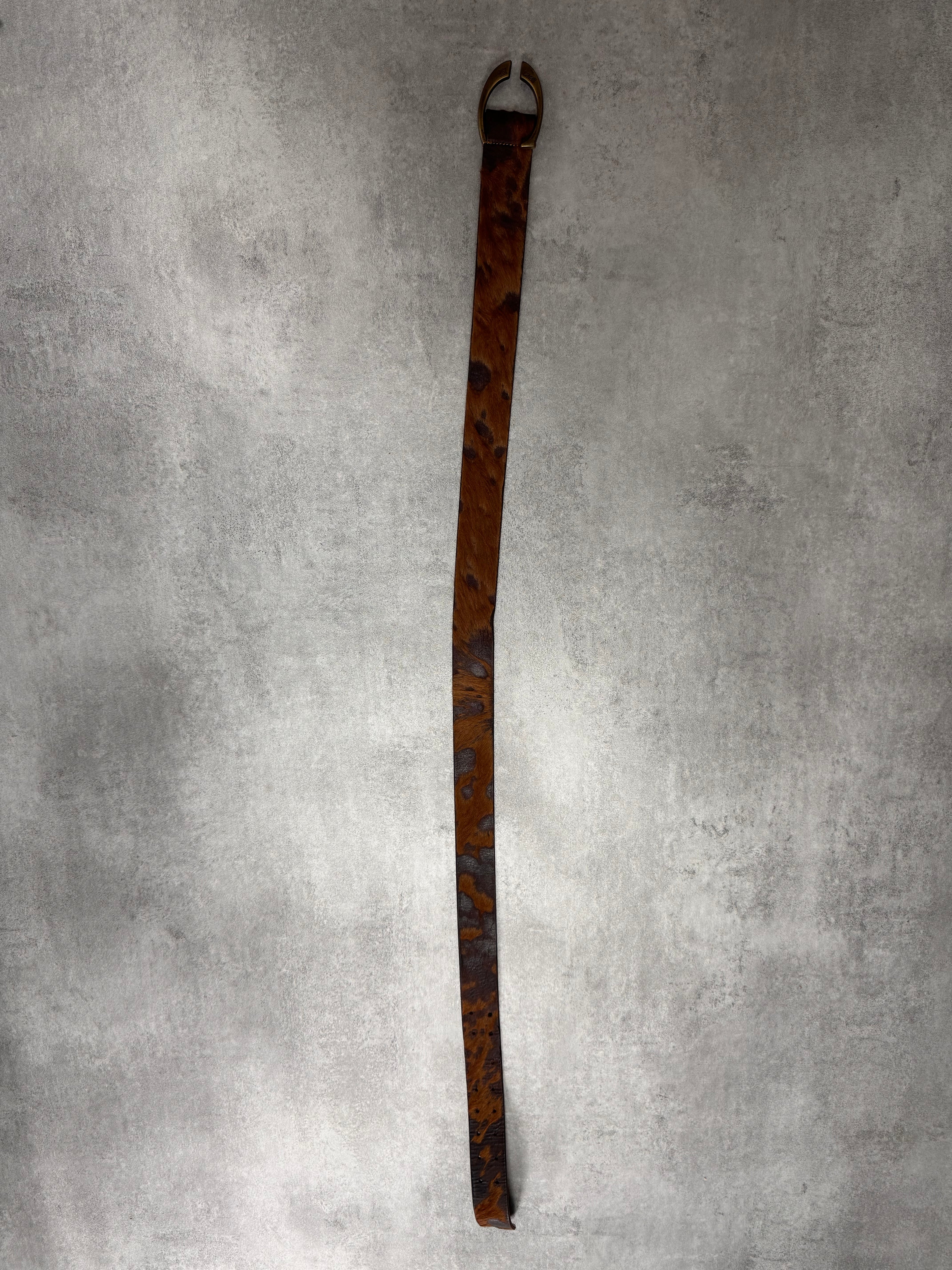 AW2004 Cavalli Brown Pony Hair Leather Belt