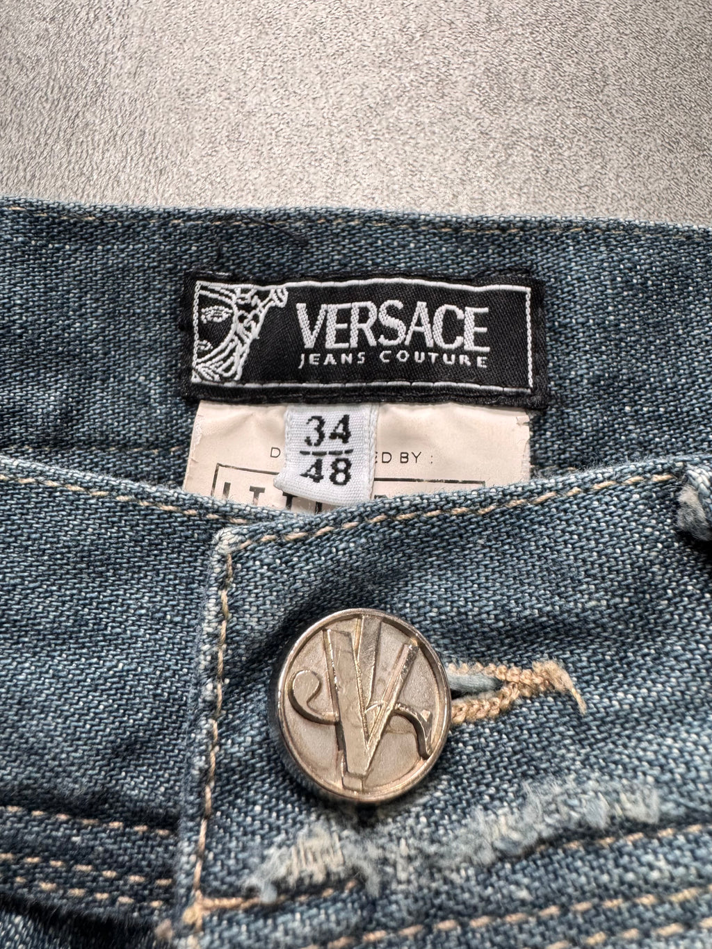 AW2005 Versace Cargo Sun Faded Denim Jeans