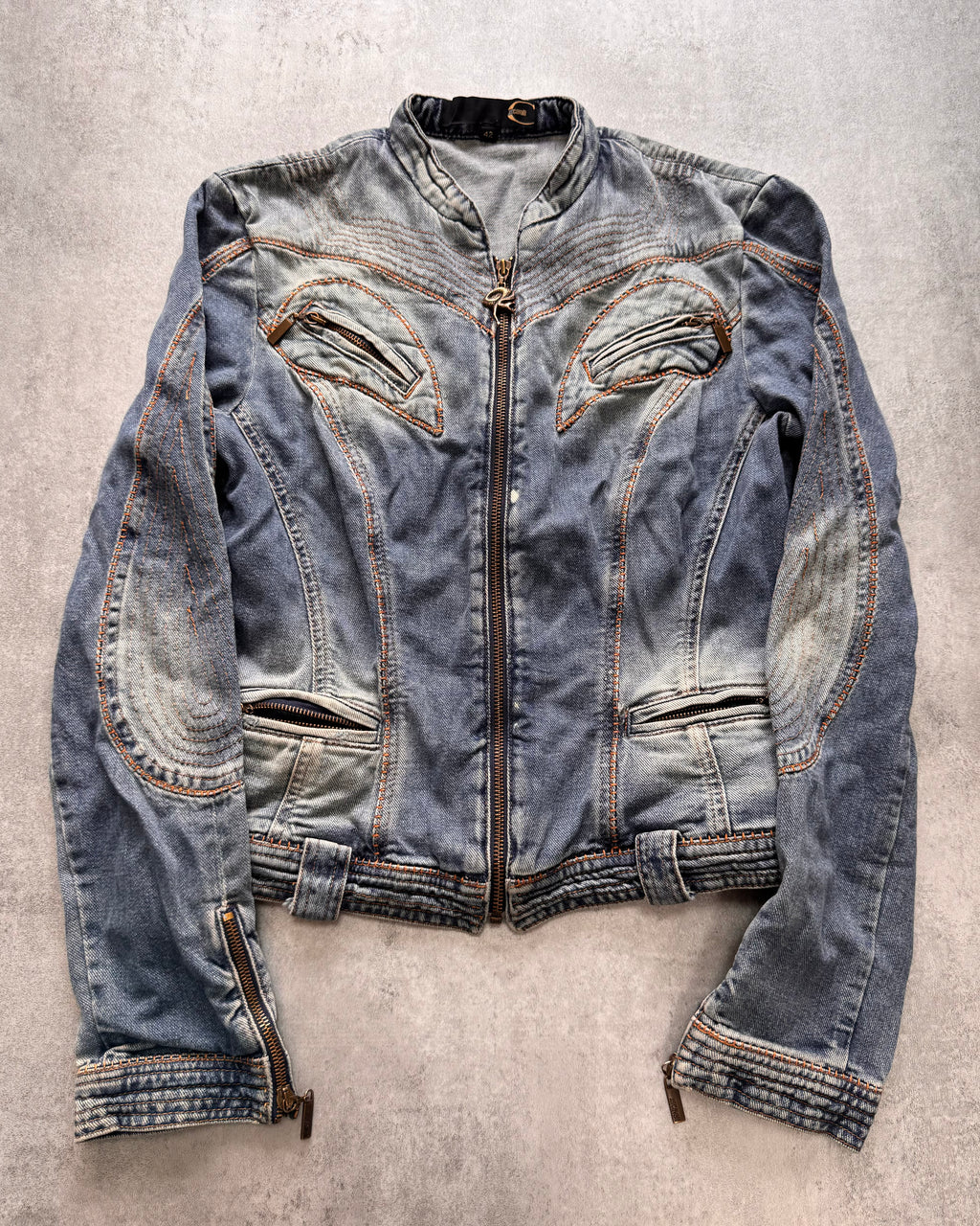 SS2005 Cavalli Sexy Biker Conceptual Denim Jacket