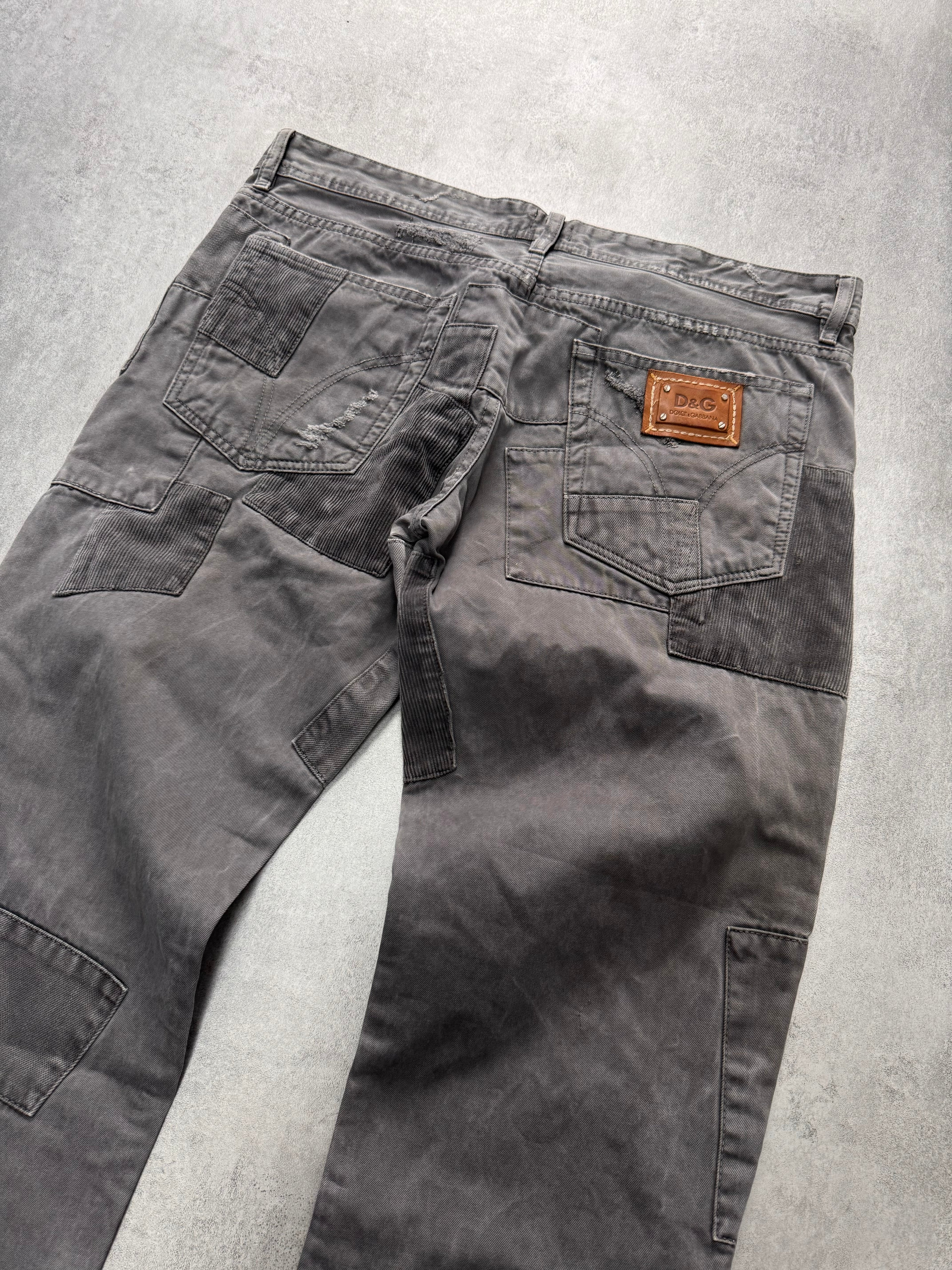 AW2011 Dolce & Gabbana Grey Patchwork Pants