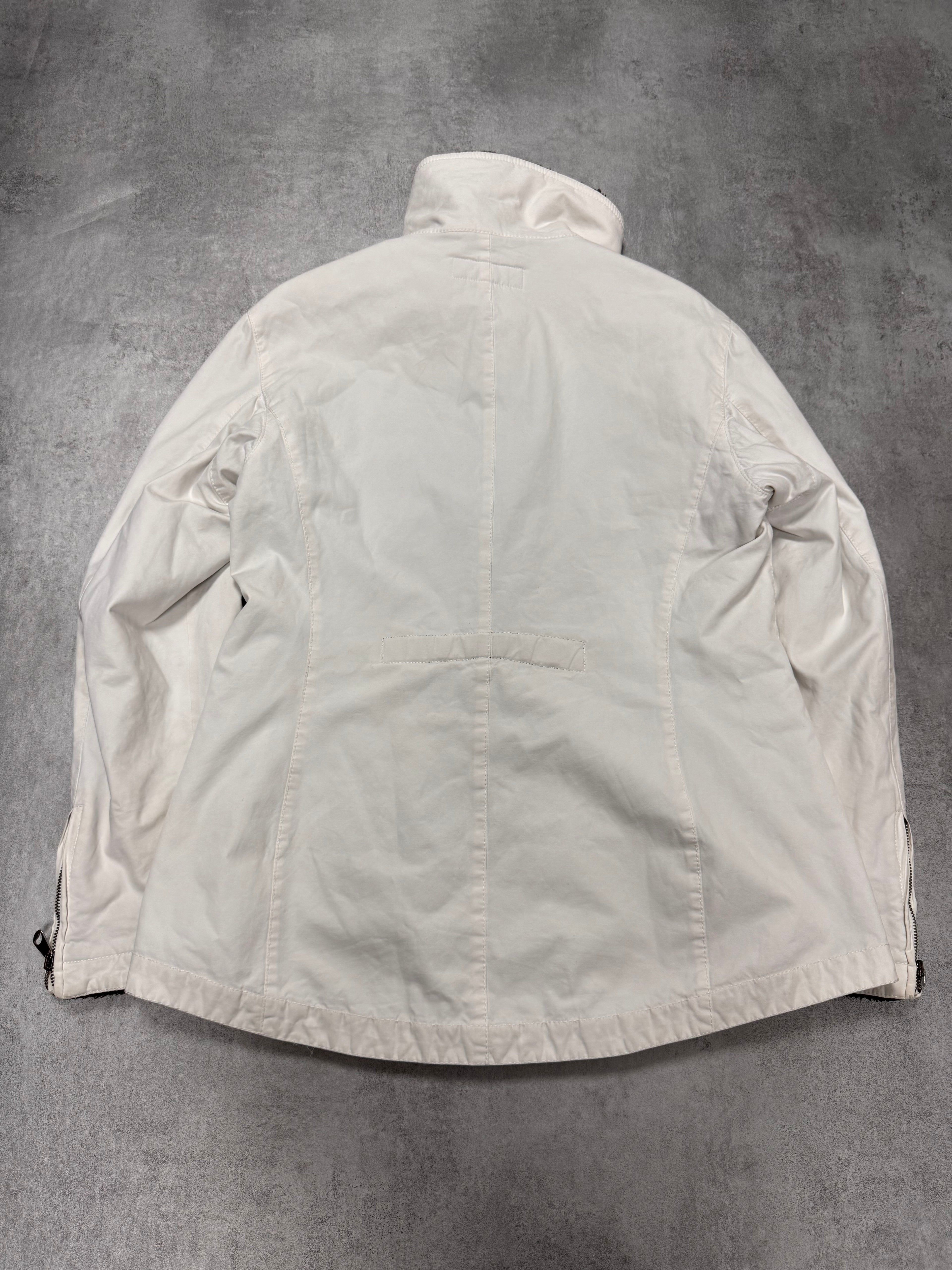 1990s Emporio Armani Snow White Double Zipper Jacket