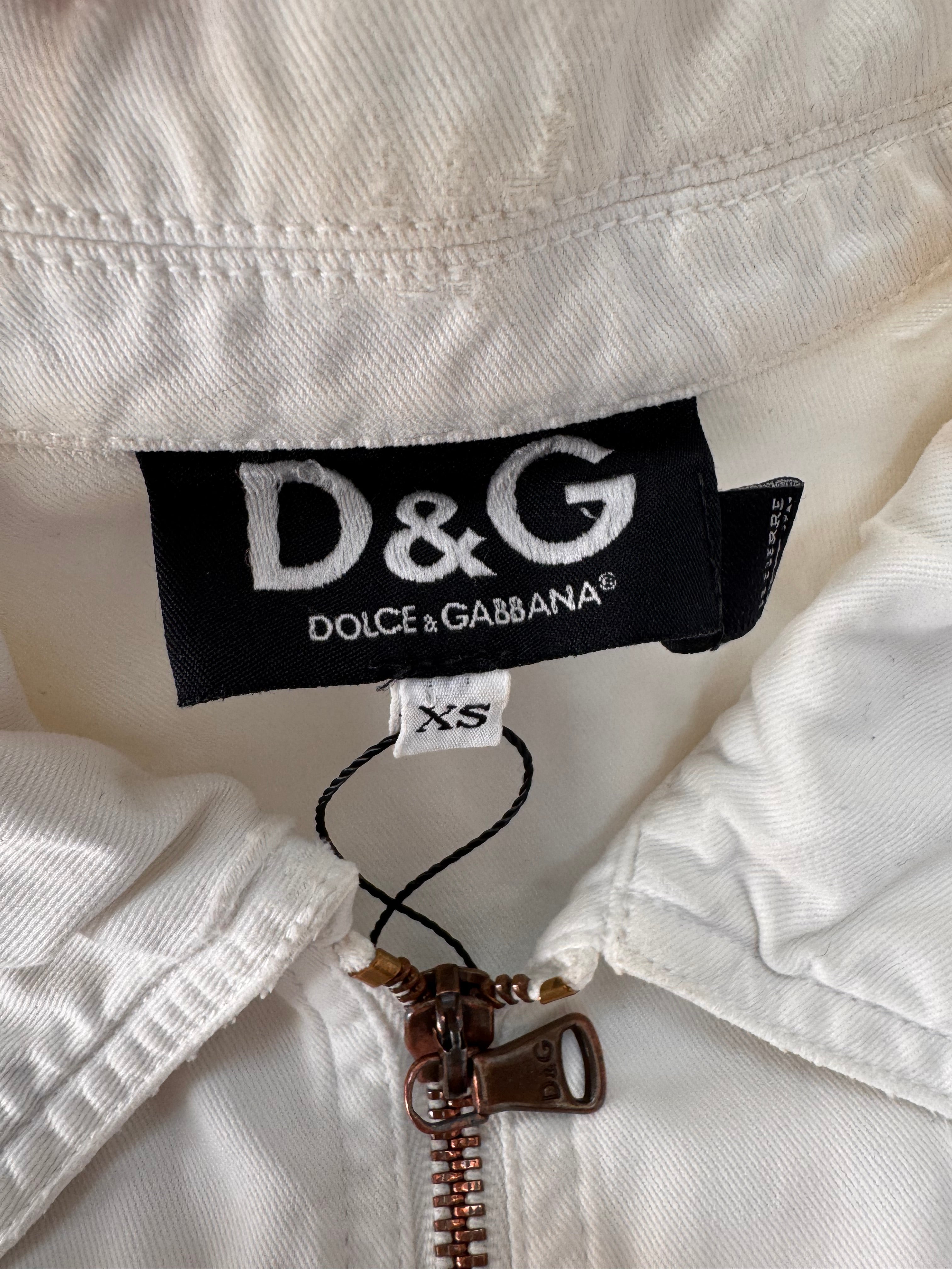 SS2003 Dolce & Gabbana Parachute Cargo Cropped White Jacket