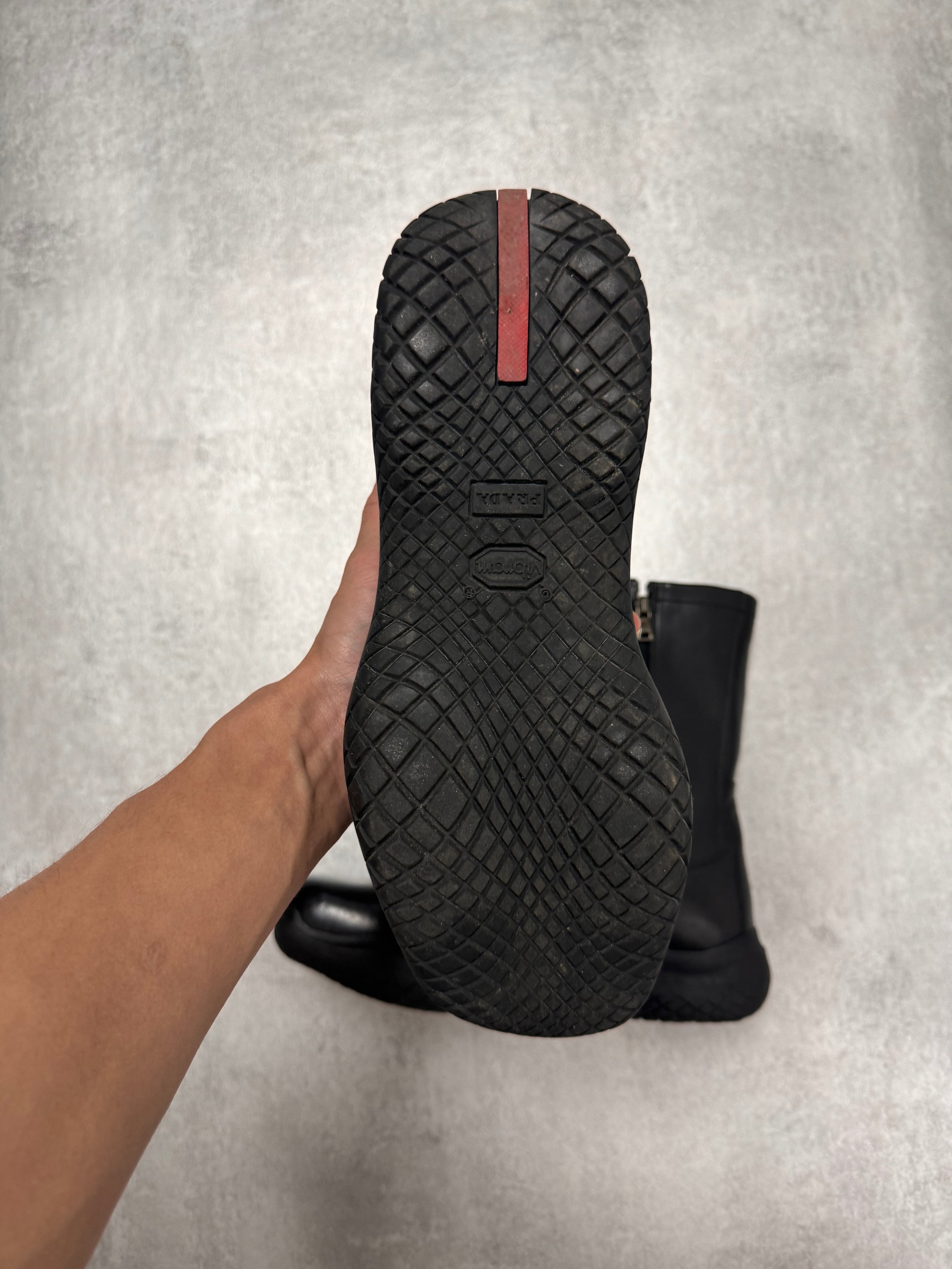 FW1999 Prada Leather Ankle Vibram Zipped Boots (43eu/us9.5)